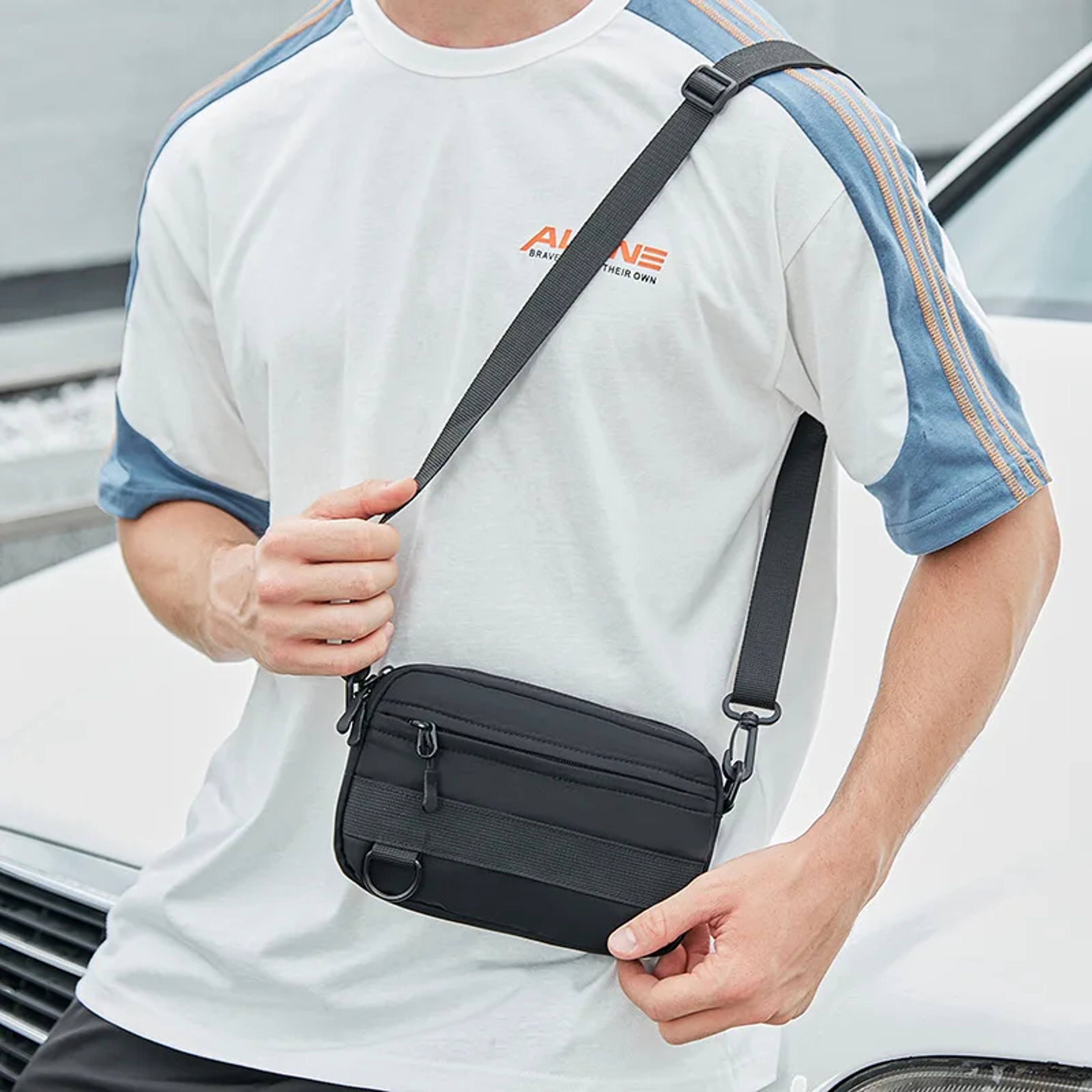 Canvas Mens Crossbody Bag Small Canvas Sling Bag Compact Everyday Travel Shoulder Bag 1