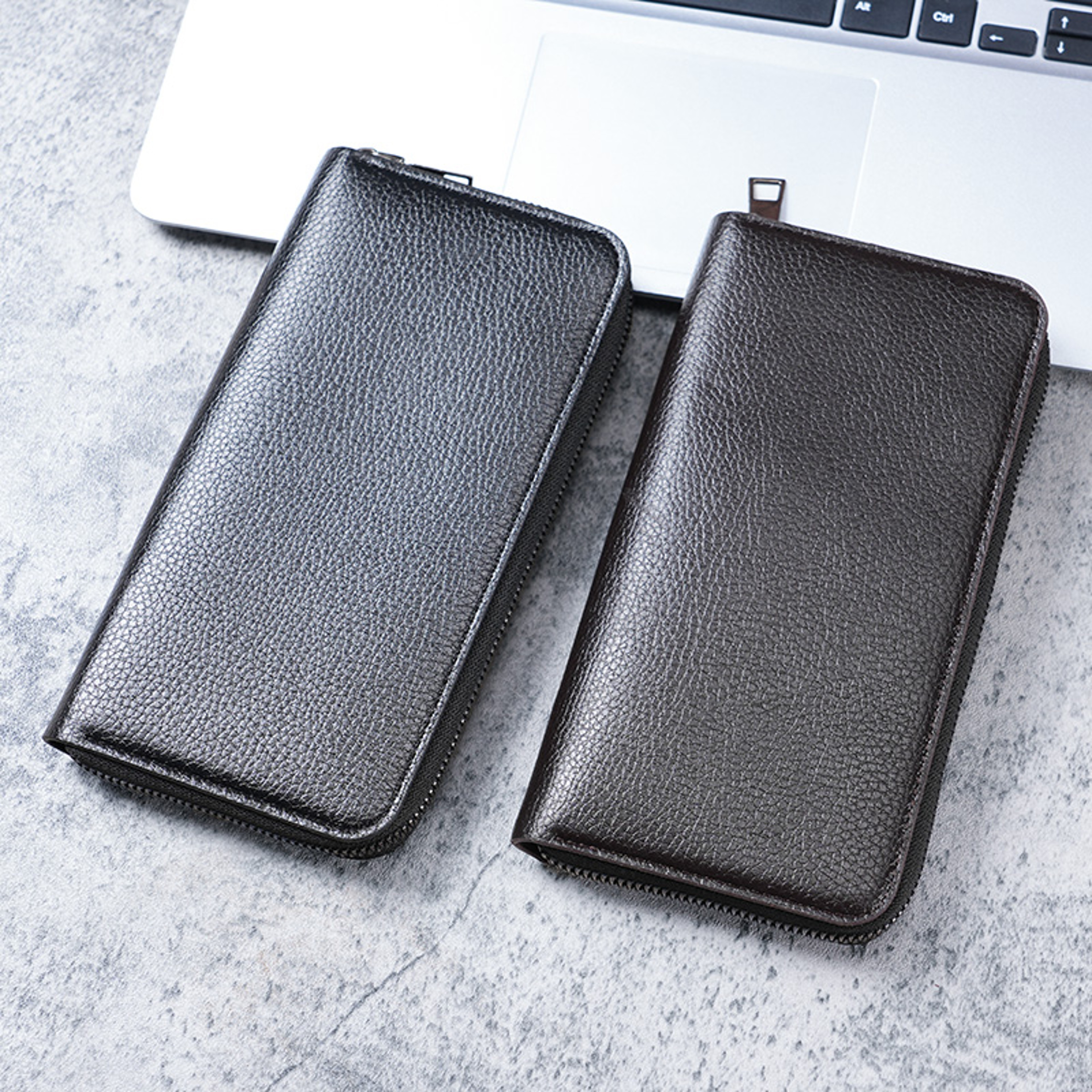 Premium Long Mens Zipper Wallet Multi Function Business  Phone Clutch 1