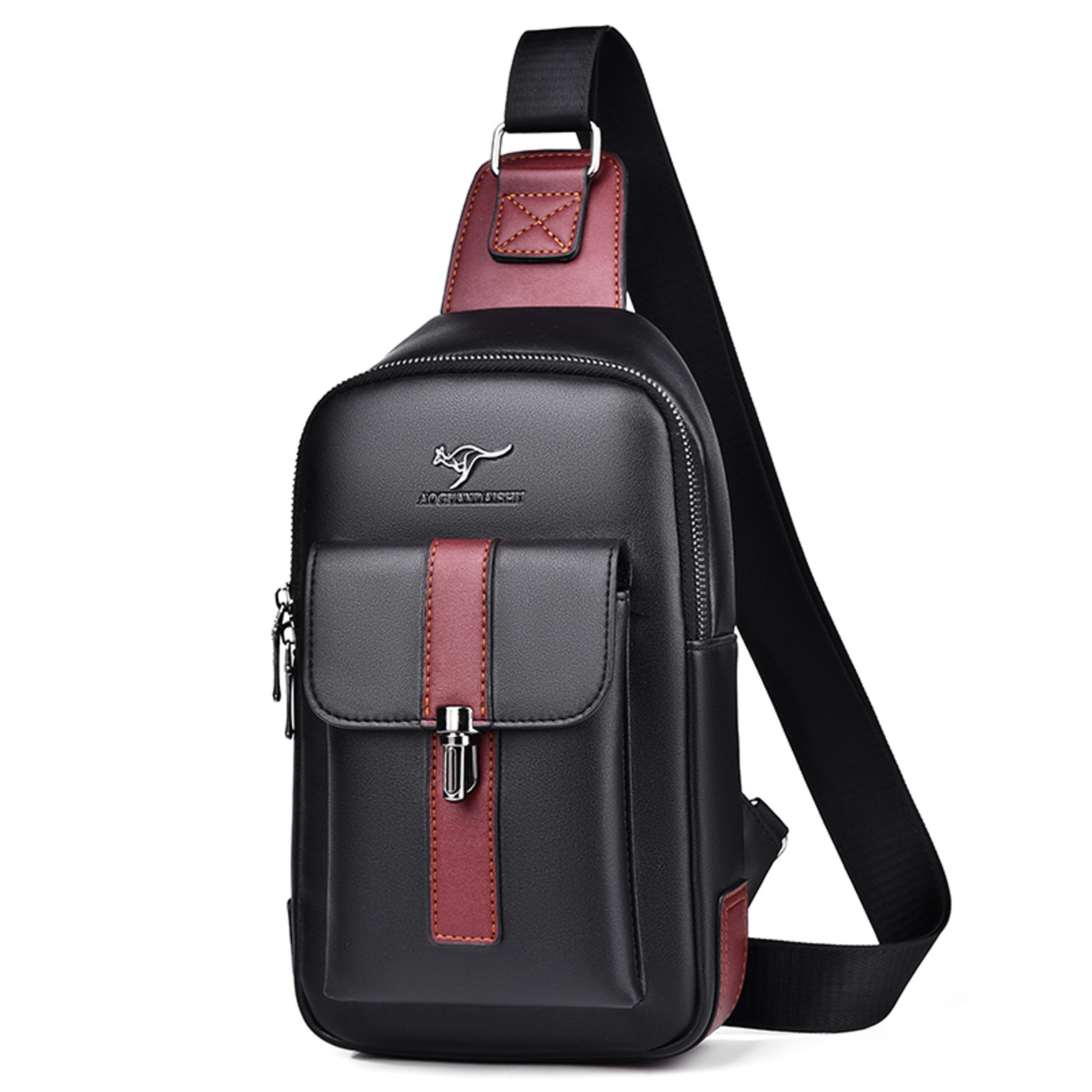 Luxury Leather Crossbody Bag For Men Stylish Travel Sling Messenger Shoulder Bag 5
