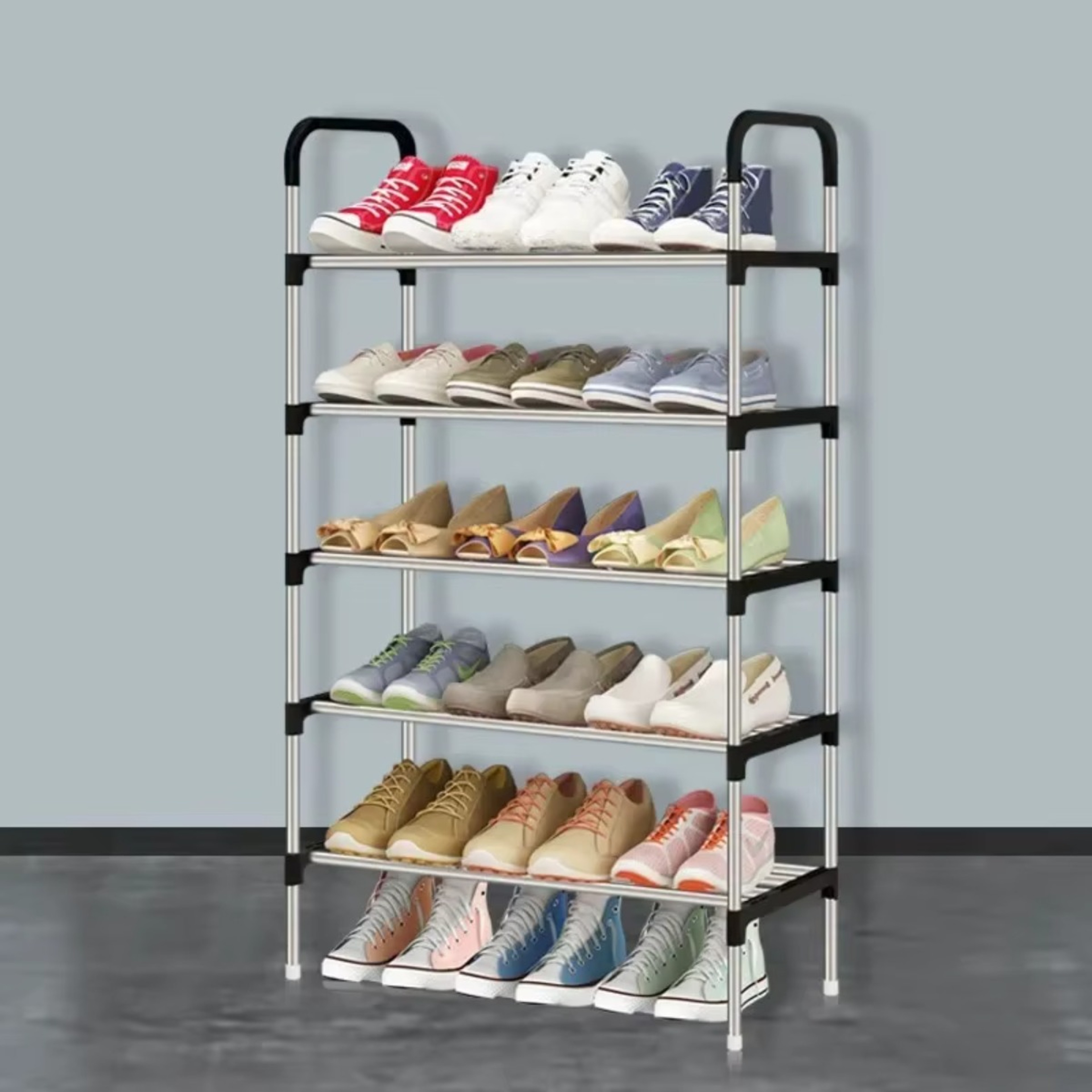 Stackable Metal Shoe Rack Organizer Space Saving Shoe Storage Shelf 0