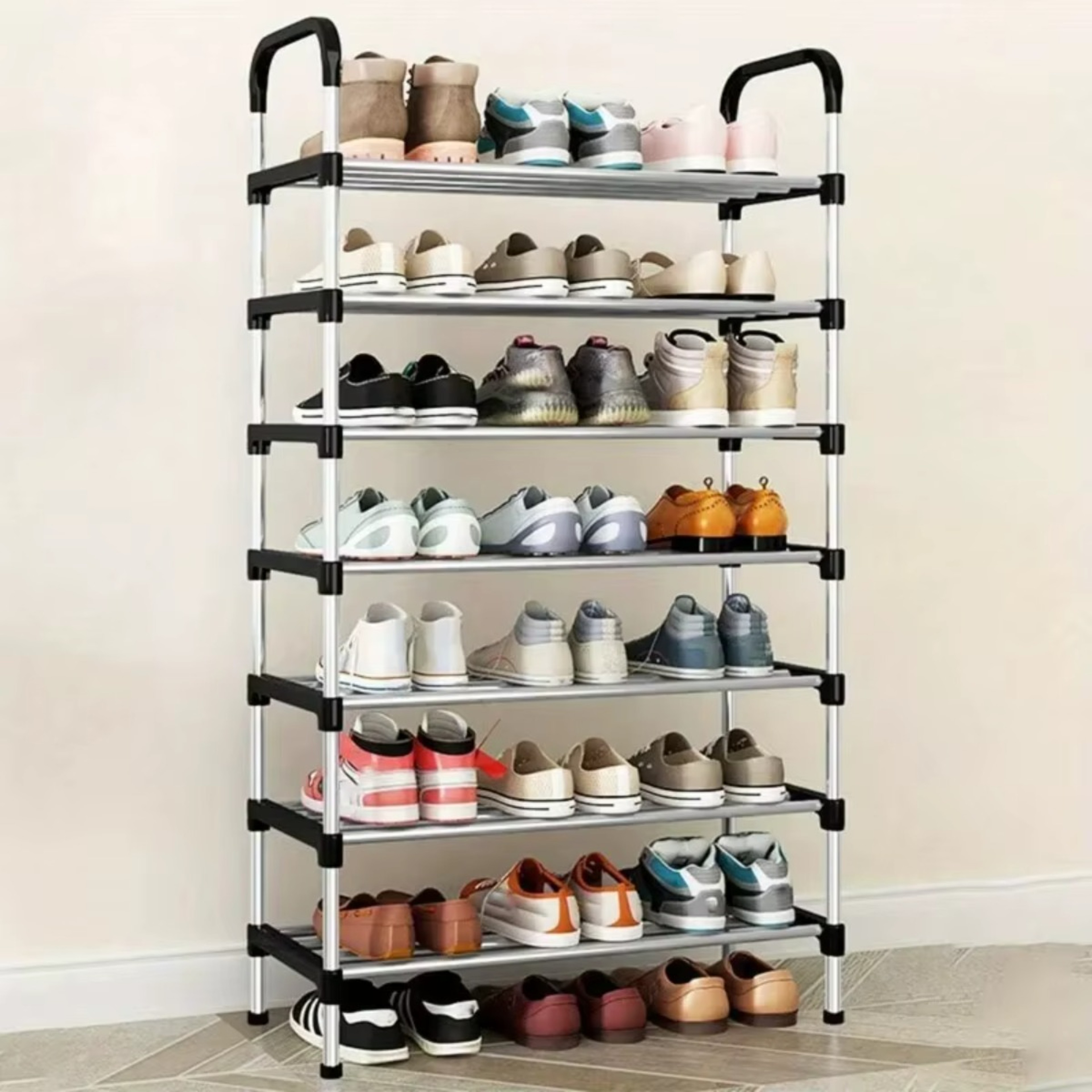 Stackable Metal Shoe Rack Organizer Space Saving Shoe Storage Shelf 1