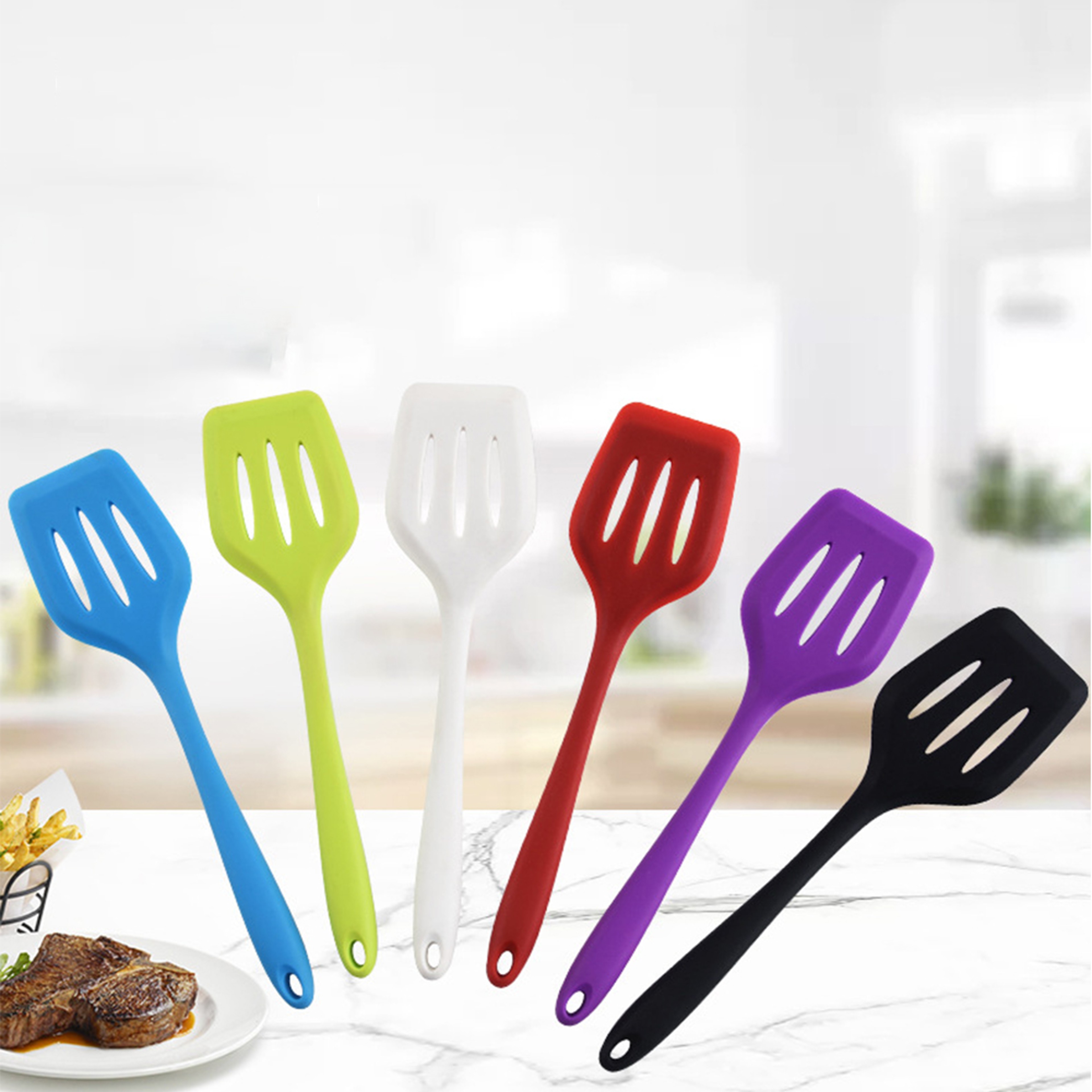 Heat Resistant Silicone Spatula Turner for Pancakes, Steak and Nonstick Cooking – view 2