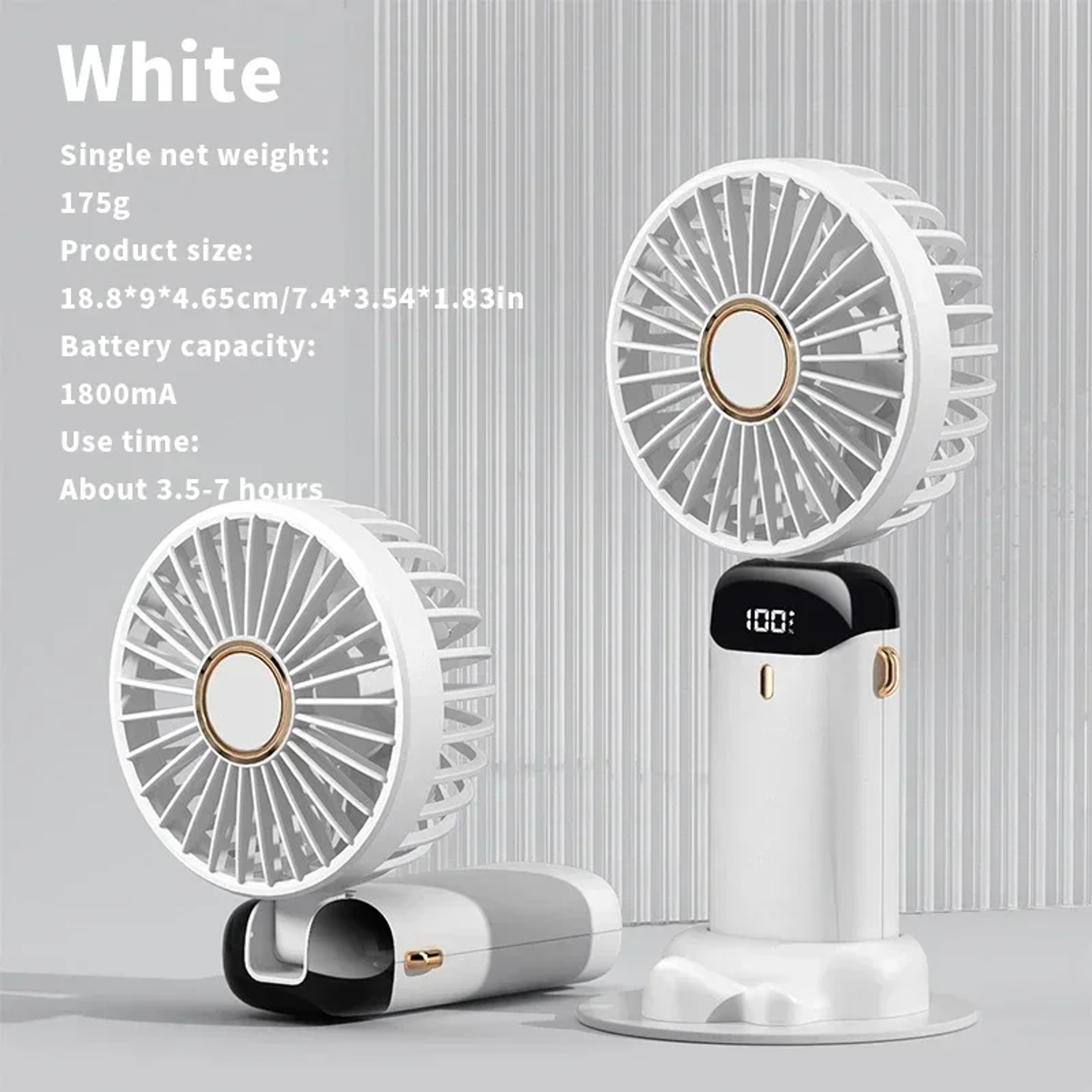 Foldable Portable Handheld Fan USB Rechargeable Mini Neck And Desktop Fan 7