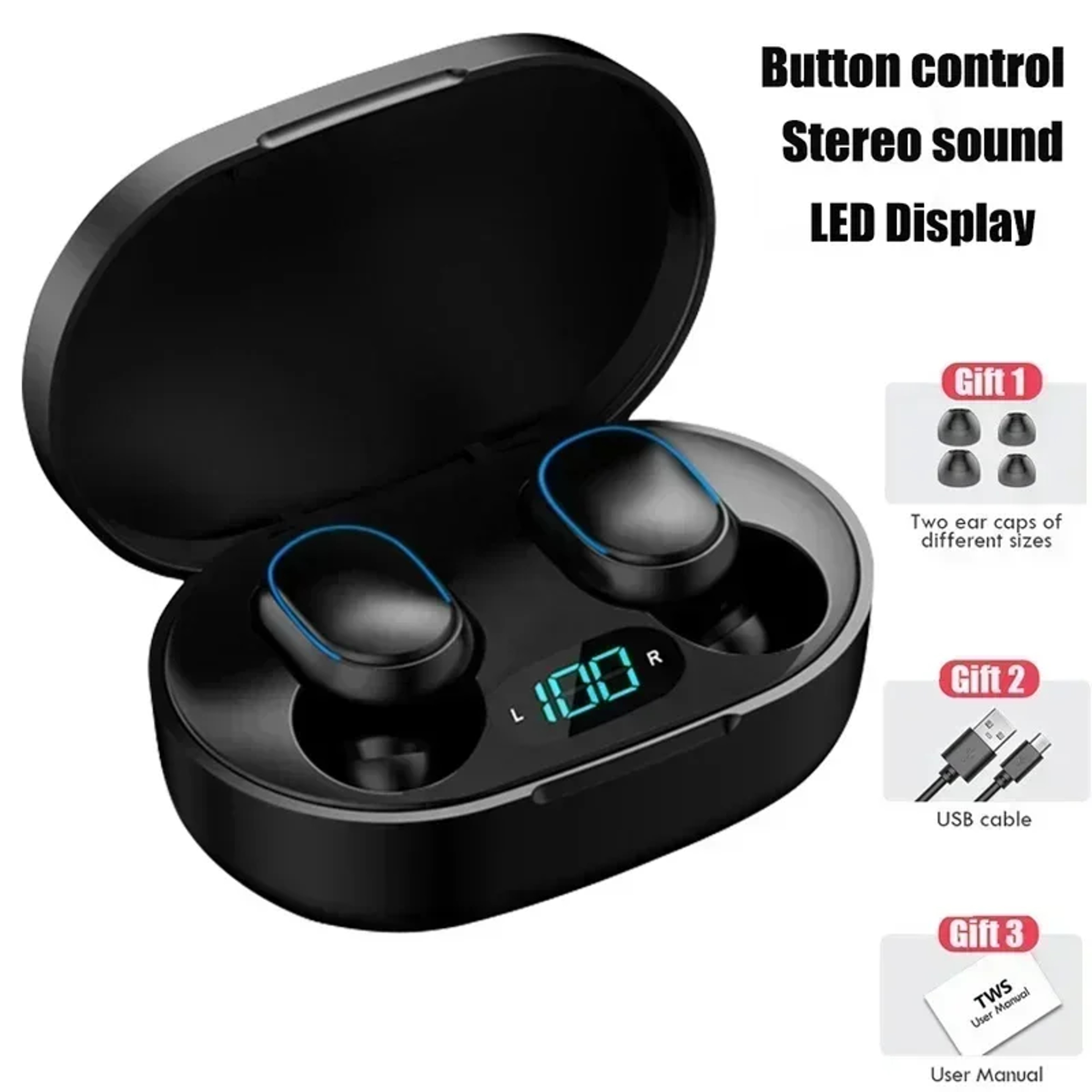 TWS Bluetooth Earbuds with Mic Wireless Stereo Earphones – view 11