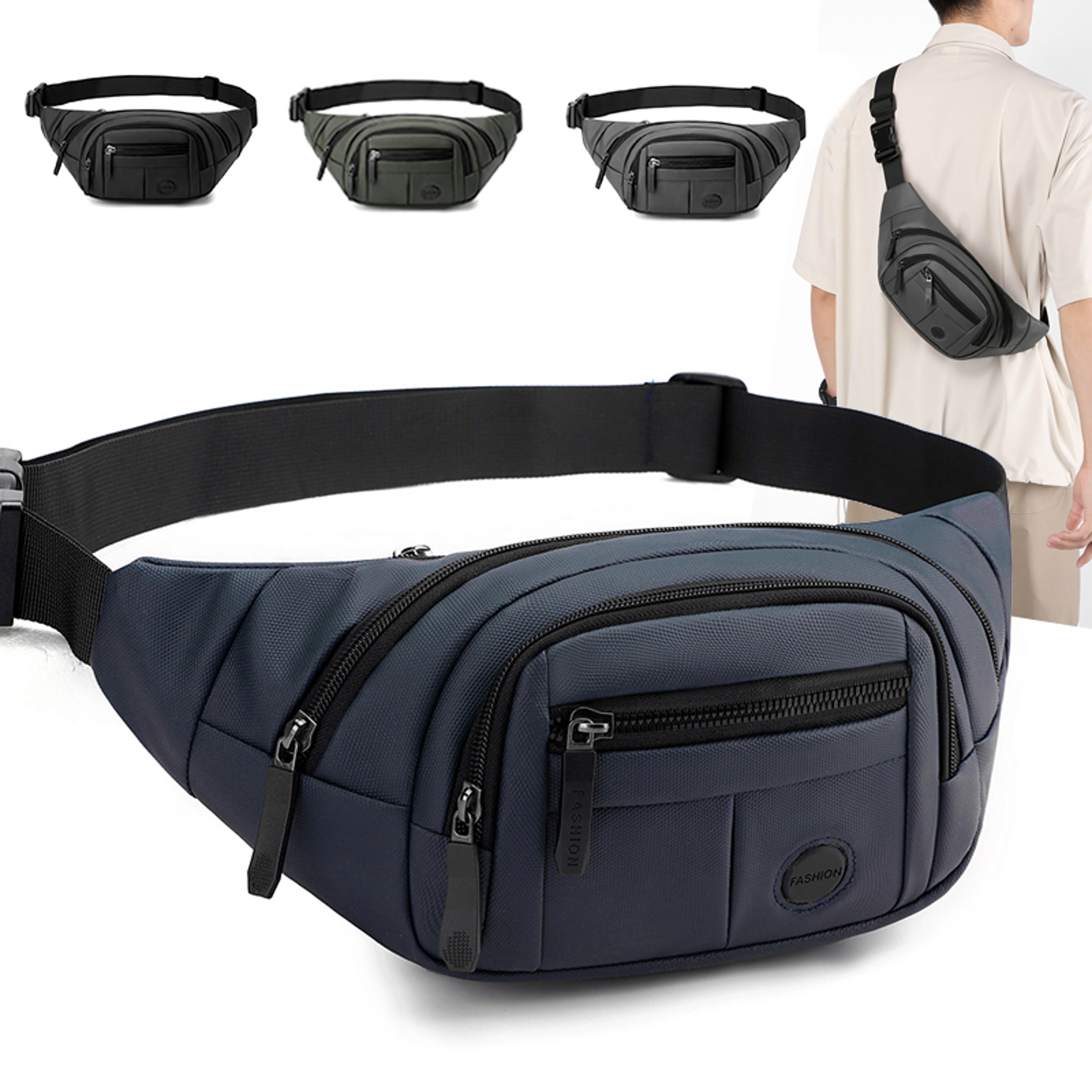 Multi Functional Mens Chest Bag Versatile Shoulder and Waist Bag for Business Sports and Commuting – view 1