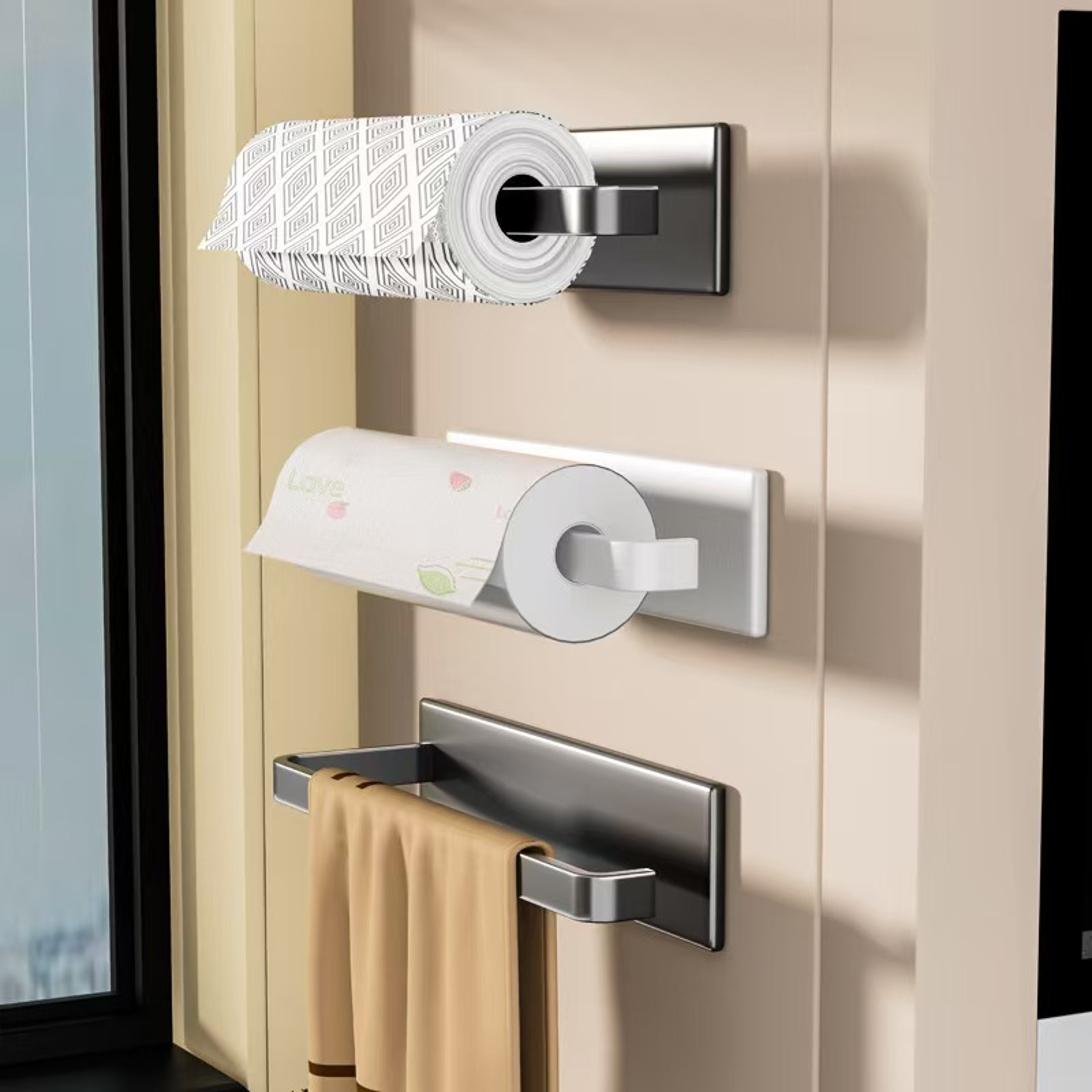 Magnetic Paper Towel Holder For Fridge No Drill Space Saving Kitchen Organizer 2