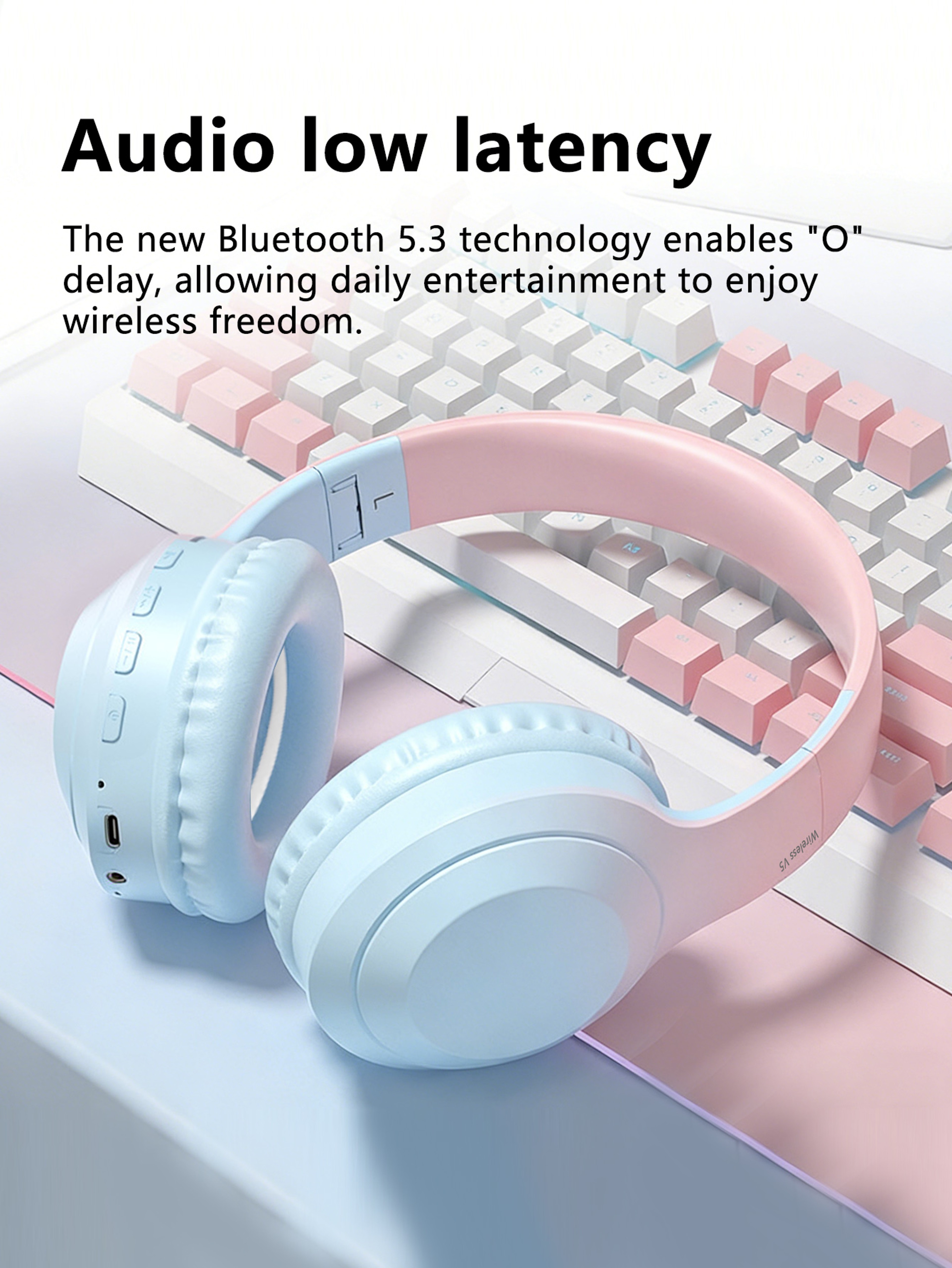 Premium Foldable Wireless Gaming Headset With Low Latency  Noise Cancelling Mic 1