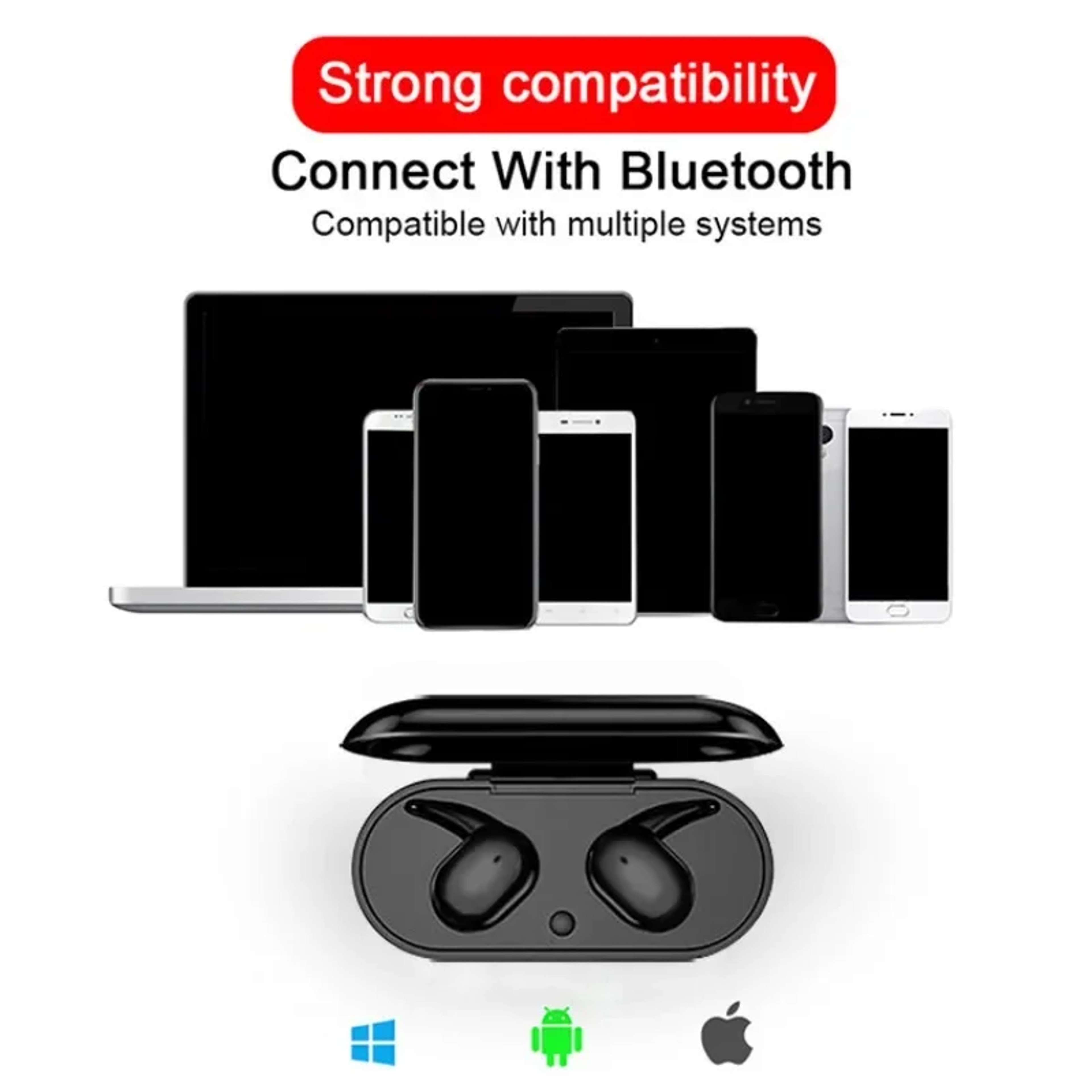 TWS Bluetooth Wireless Earbuds with Noise Reduction and Charging Case – view 5