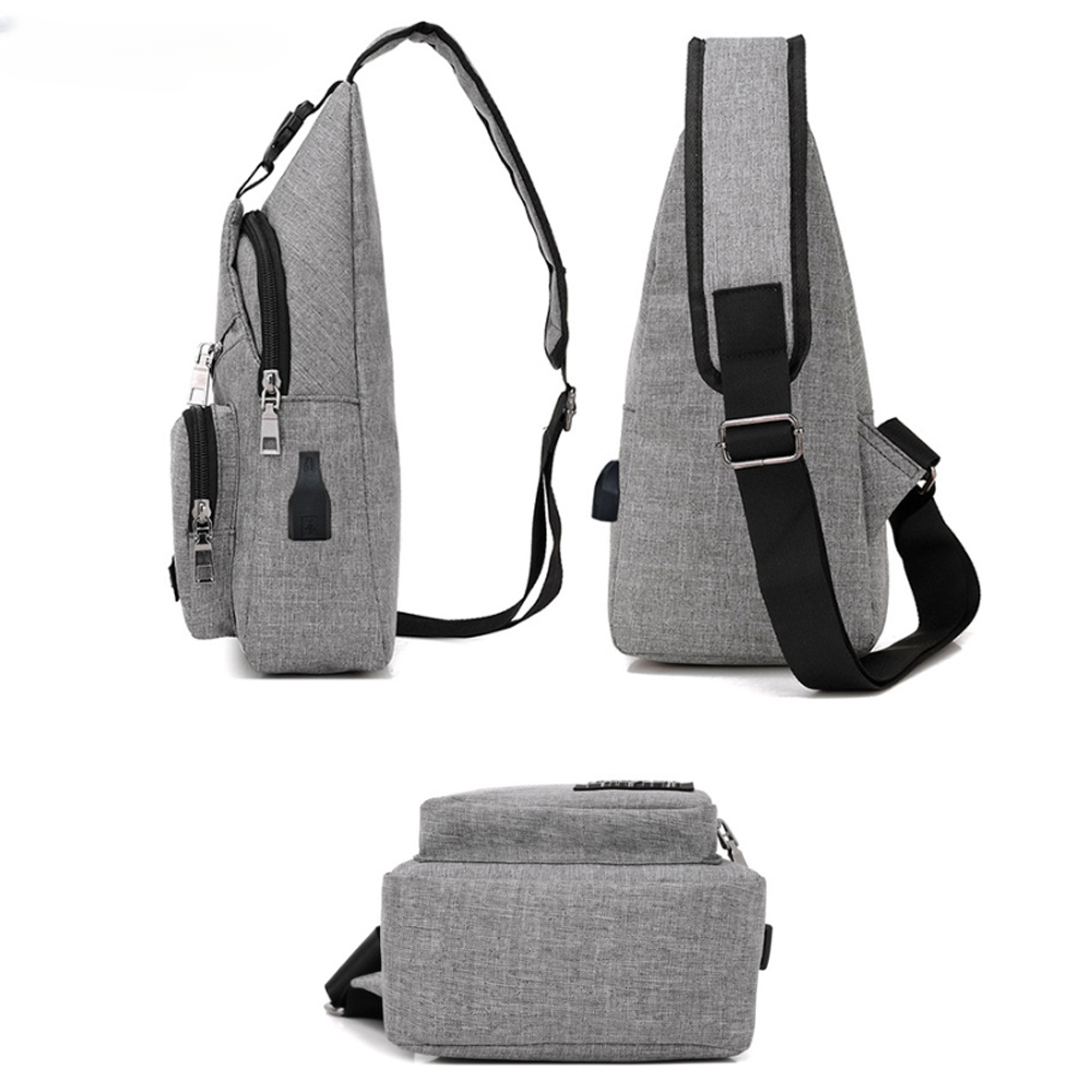 UrbanCharge Pro USB Sling Bag For Men Anti Theft Crossbody Chest Bag With Built In Power Port 3