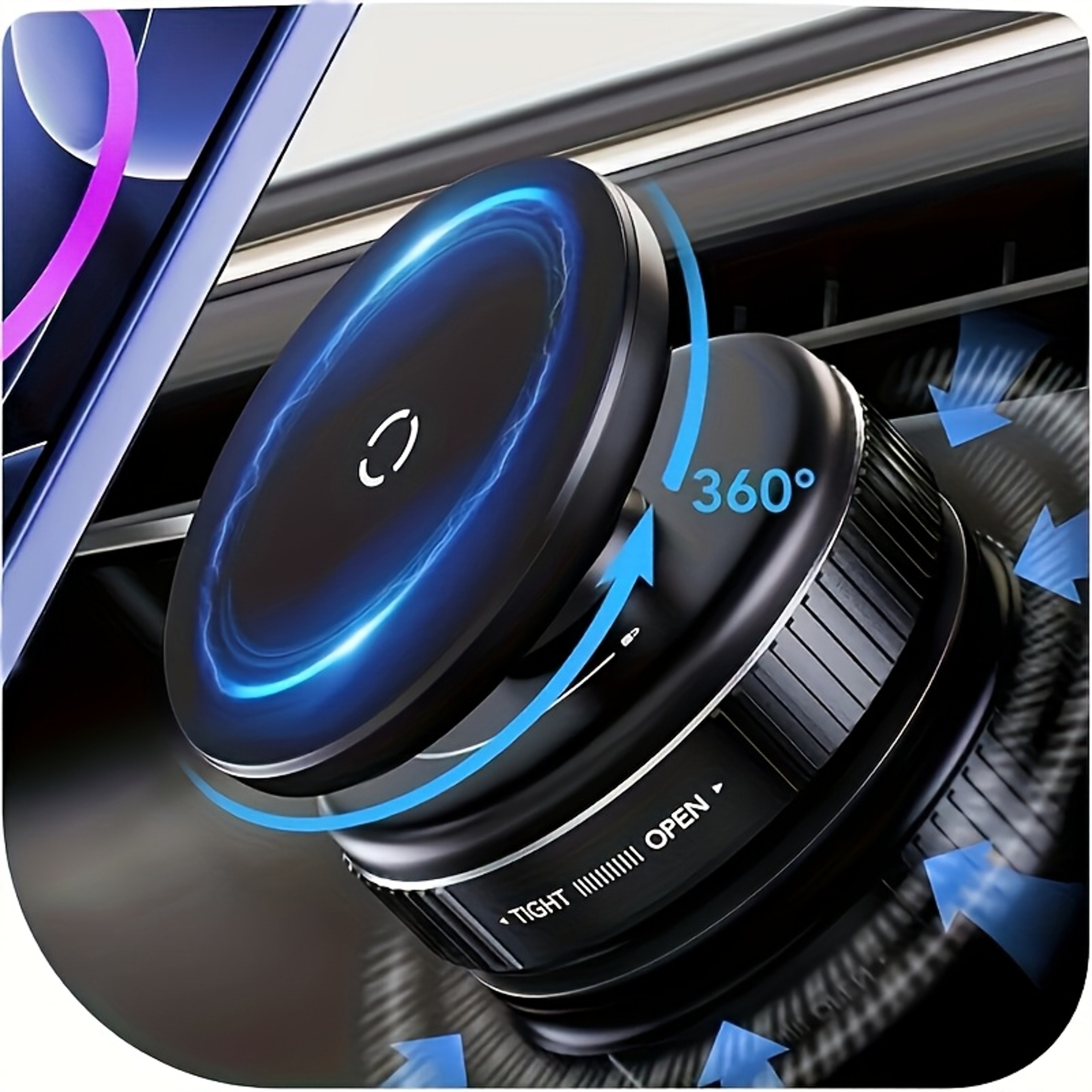 Premium Foldable Vacuum Magnetic Car Phone Mount with Dual Direction Adsorption – view 1