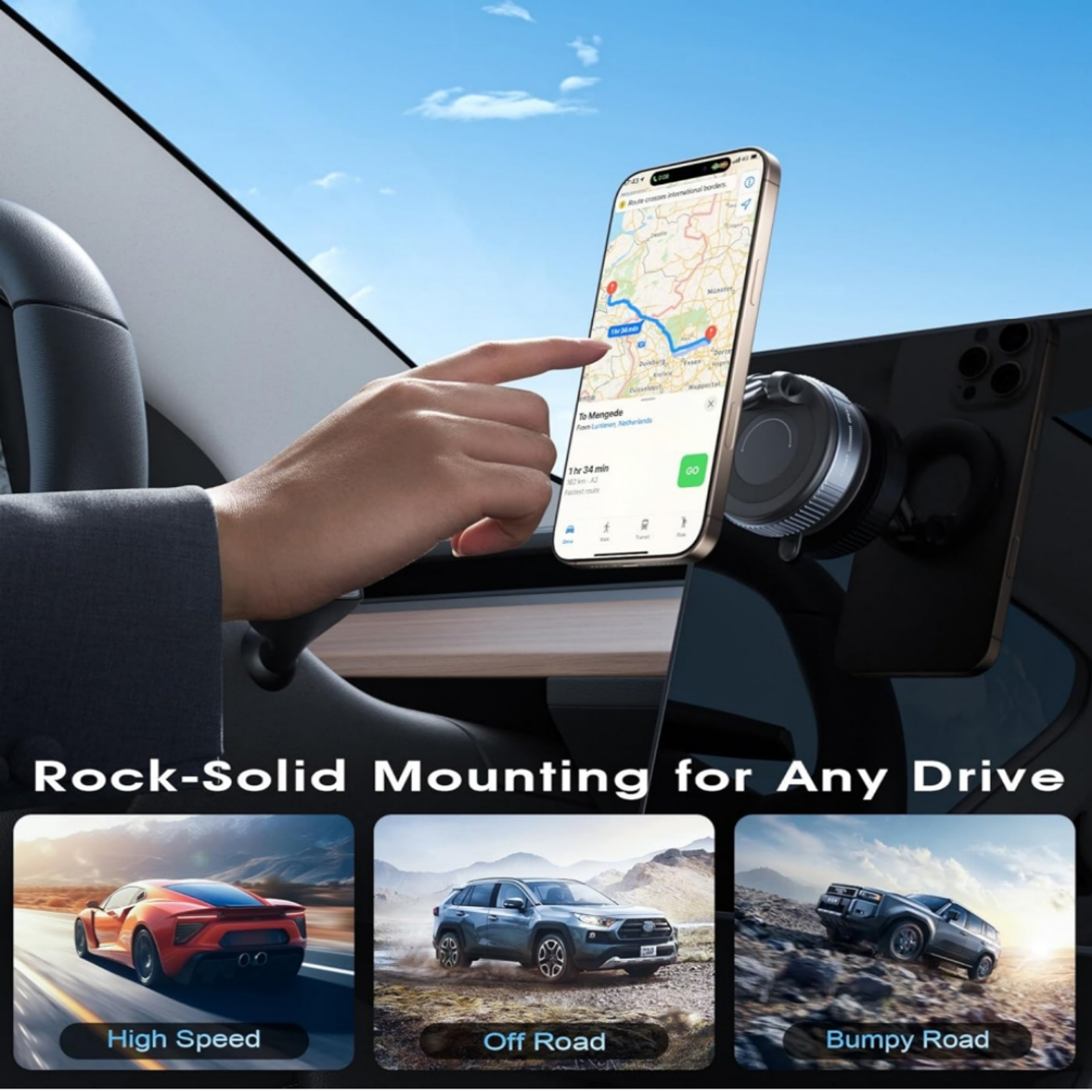 Premium Foldable Vacuum Magnetic Car Phone Mount with Dual Direction Adsorption – view 5