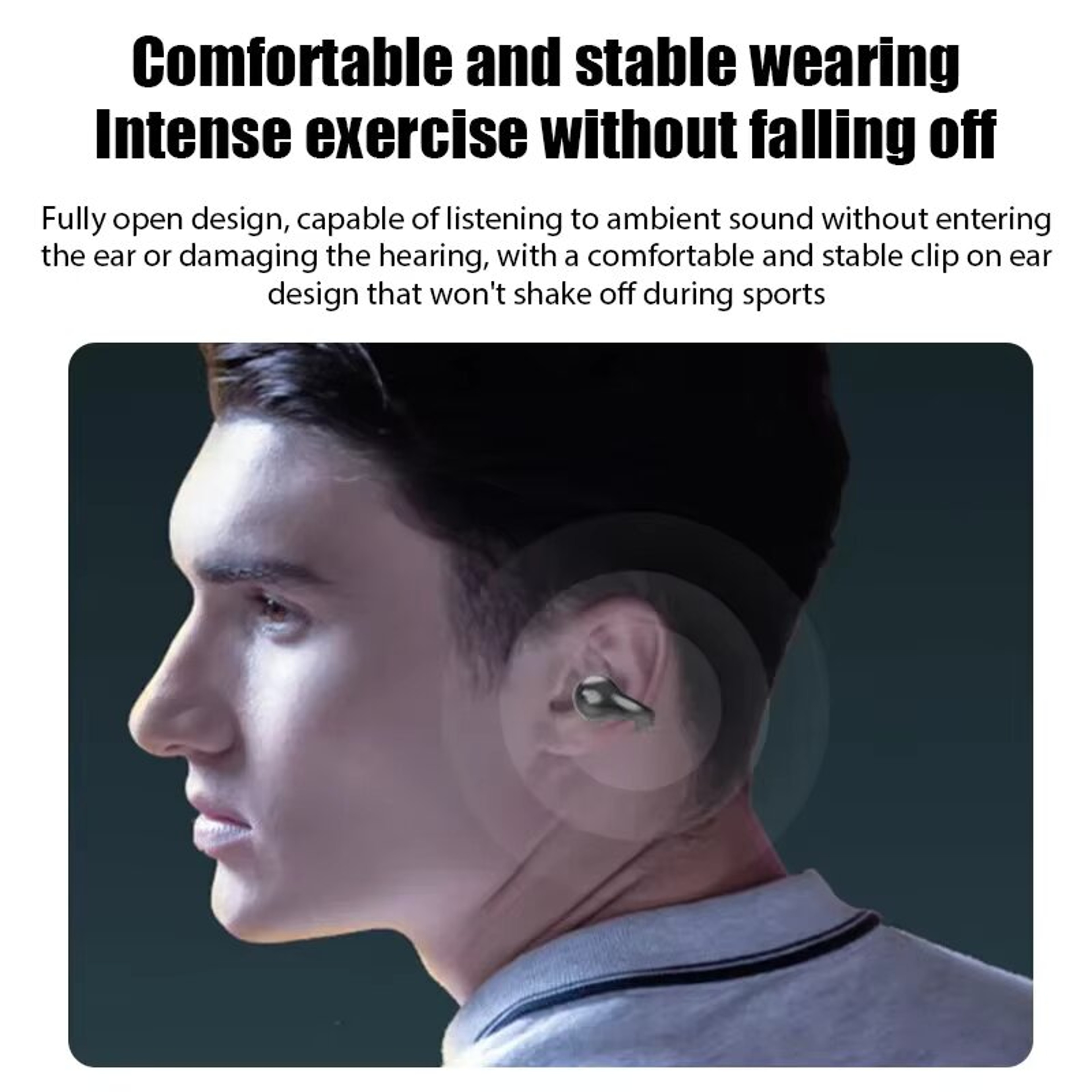 Wireless Open Ear Bluetooth Headphones Sports Gaming Earphones with HD Call & Noise Cancelling – view 4