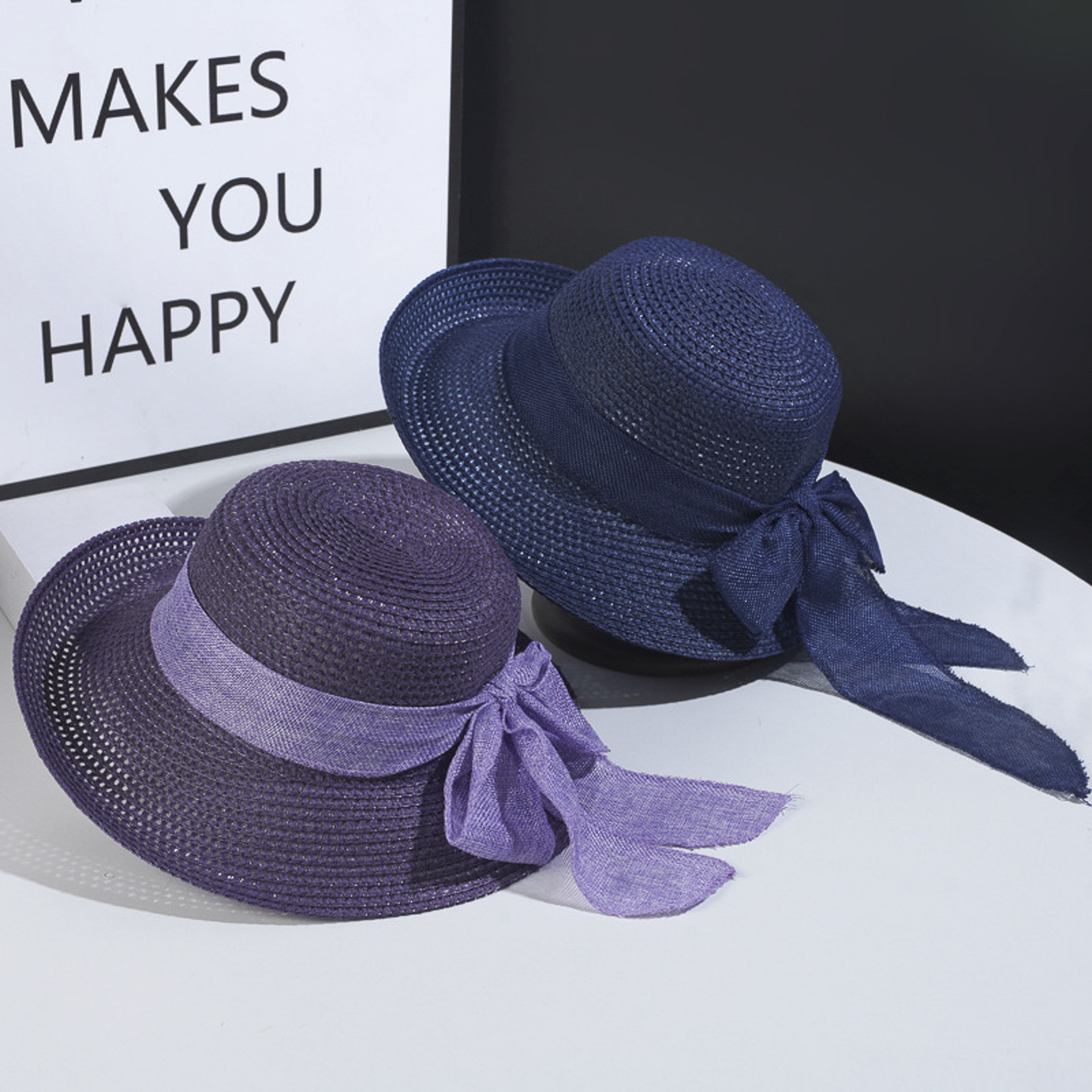 Womens Foldable Straw Sun Hat With Bowknot For Beach Travel 2