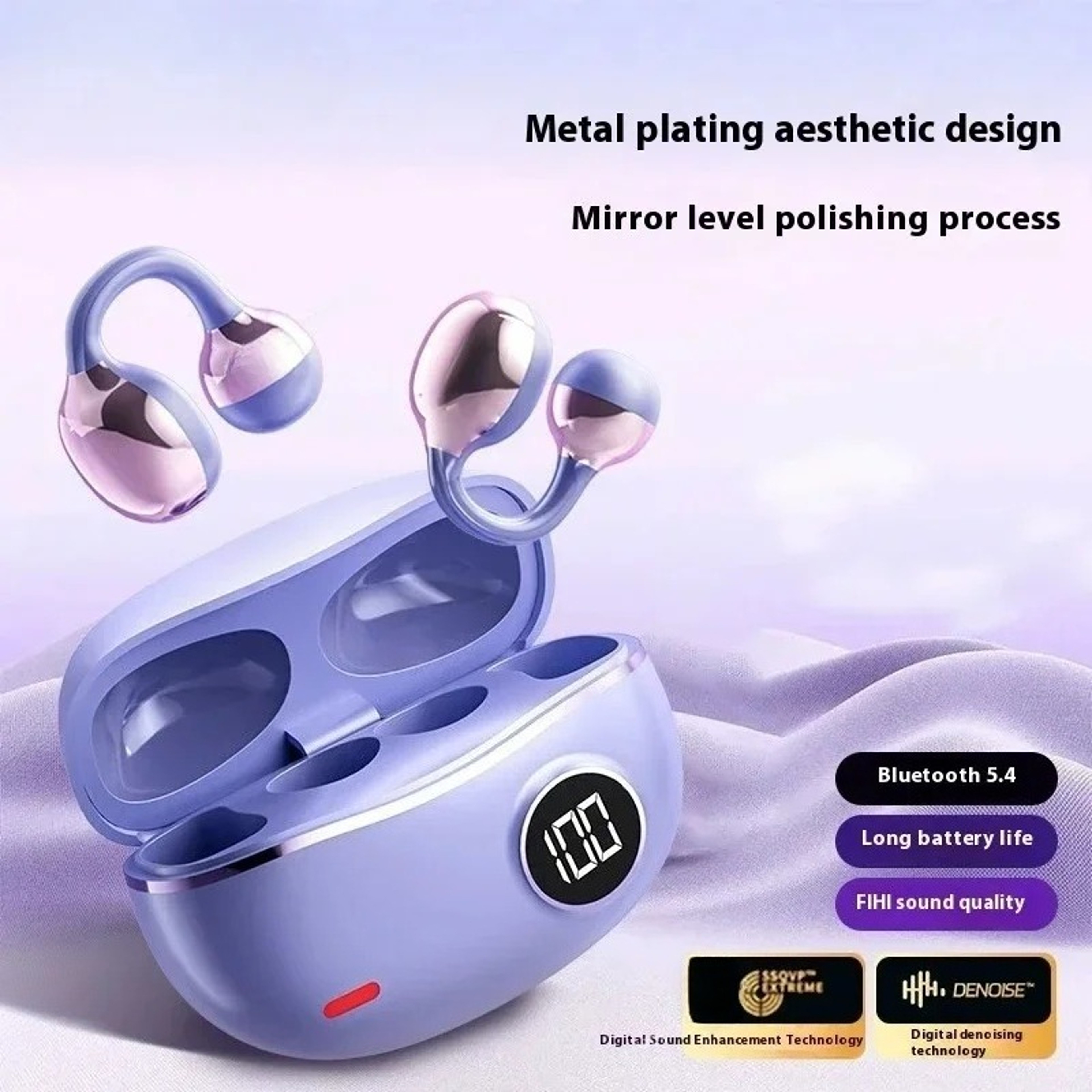 Bluetooth Earbuds With Digital Display And HiFi Sound 1