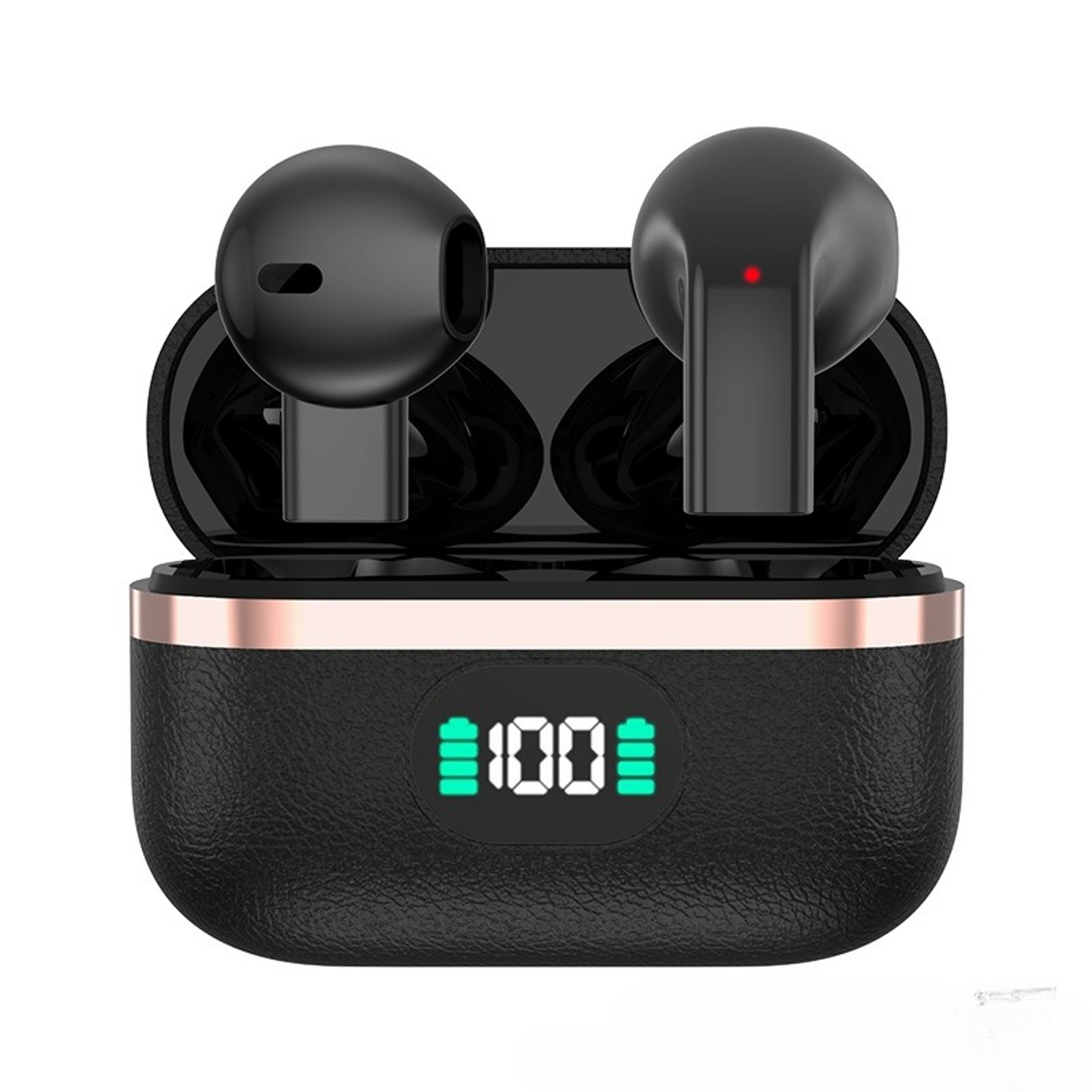 Premium Leather Wireless Earbuds with Mic and Semi In Ear Comfort Fit – view 8