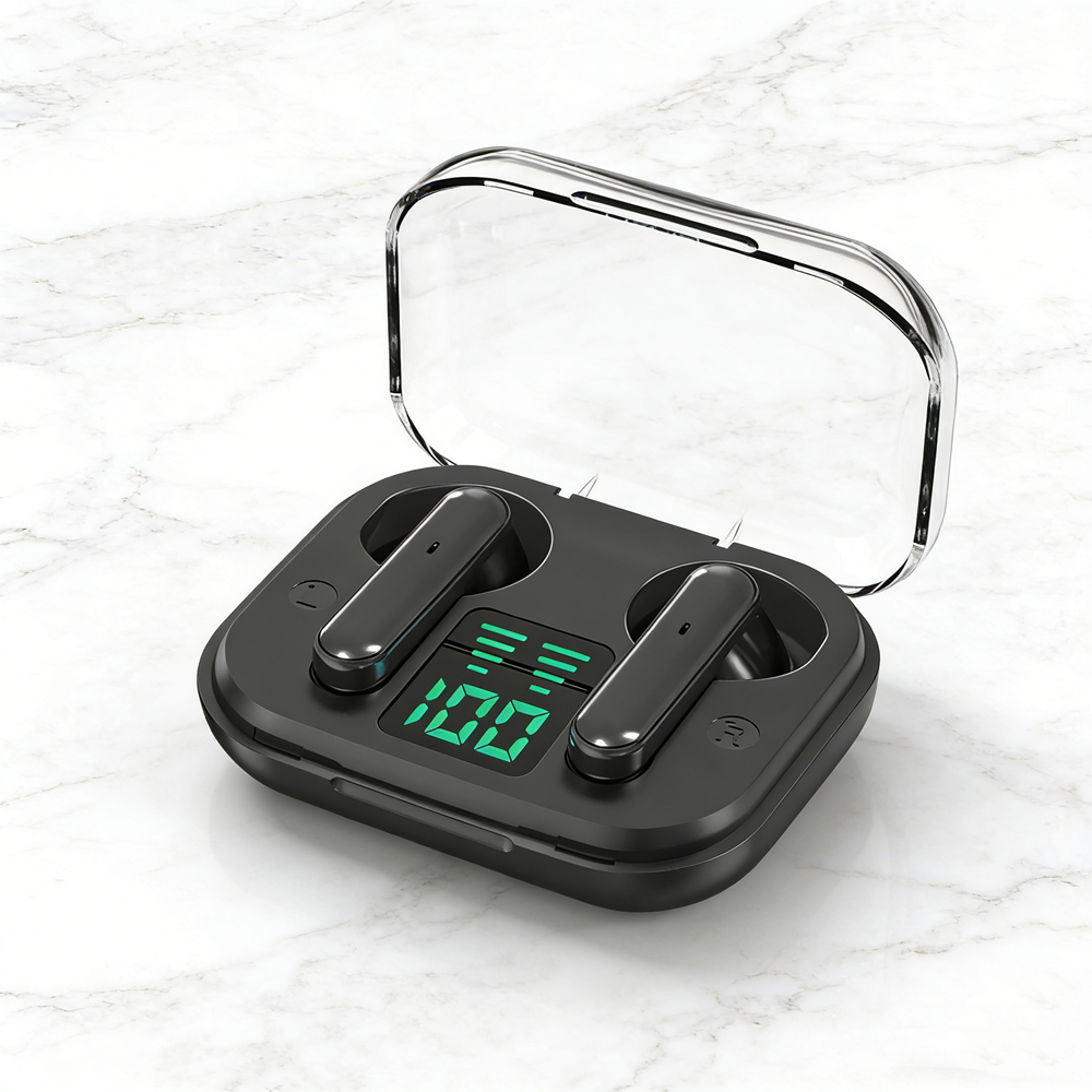 Transparent TWS Wireless Earbuds with ENC Mic and LED Power Display – view 2