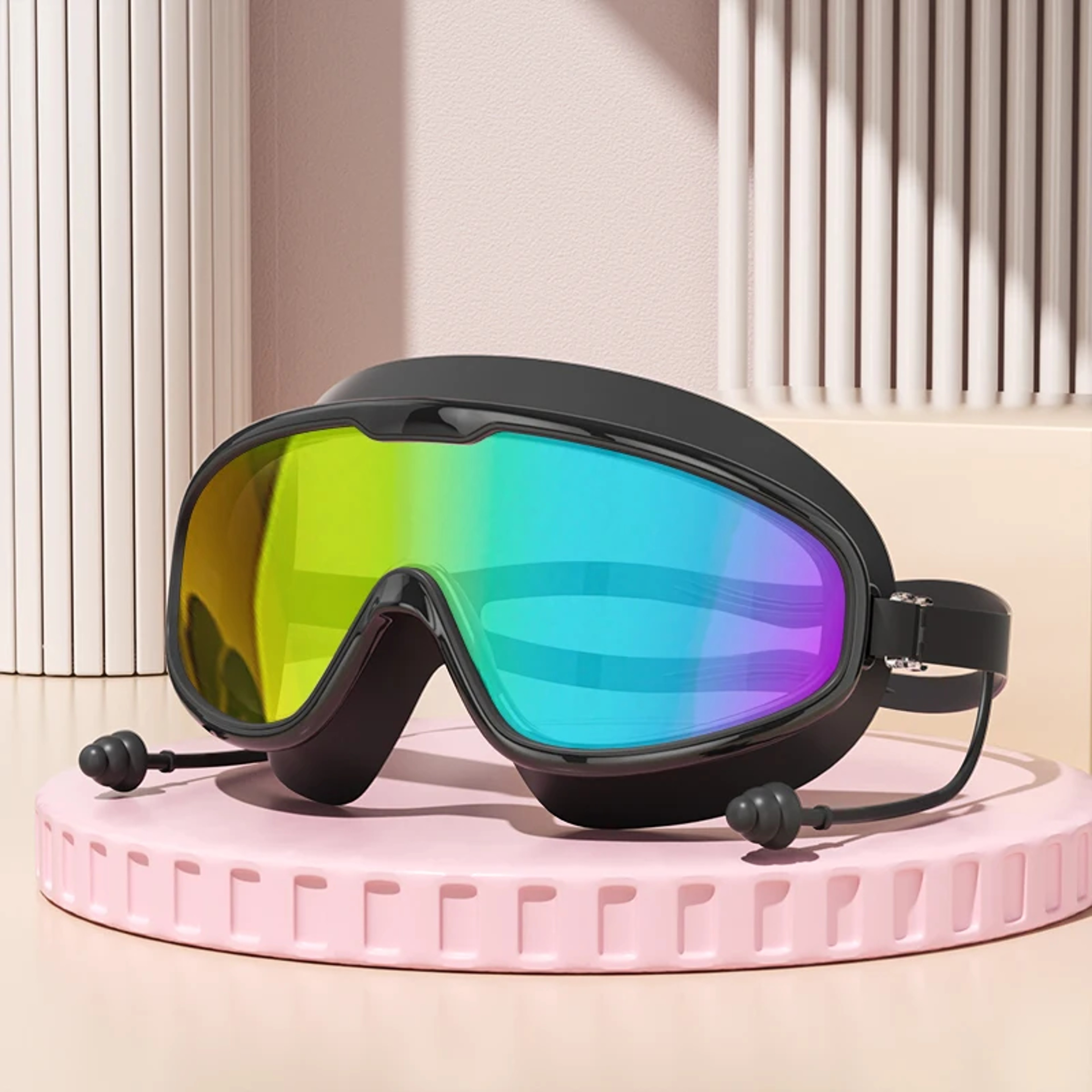 Anti Fog Swimming Goggles With Earplugs Wide View Waterproof Diving Glasses 5