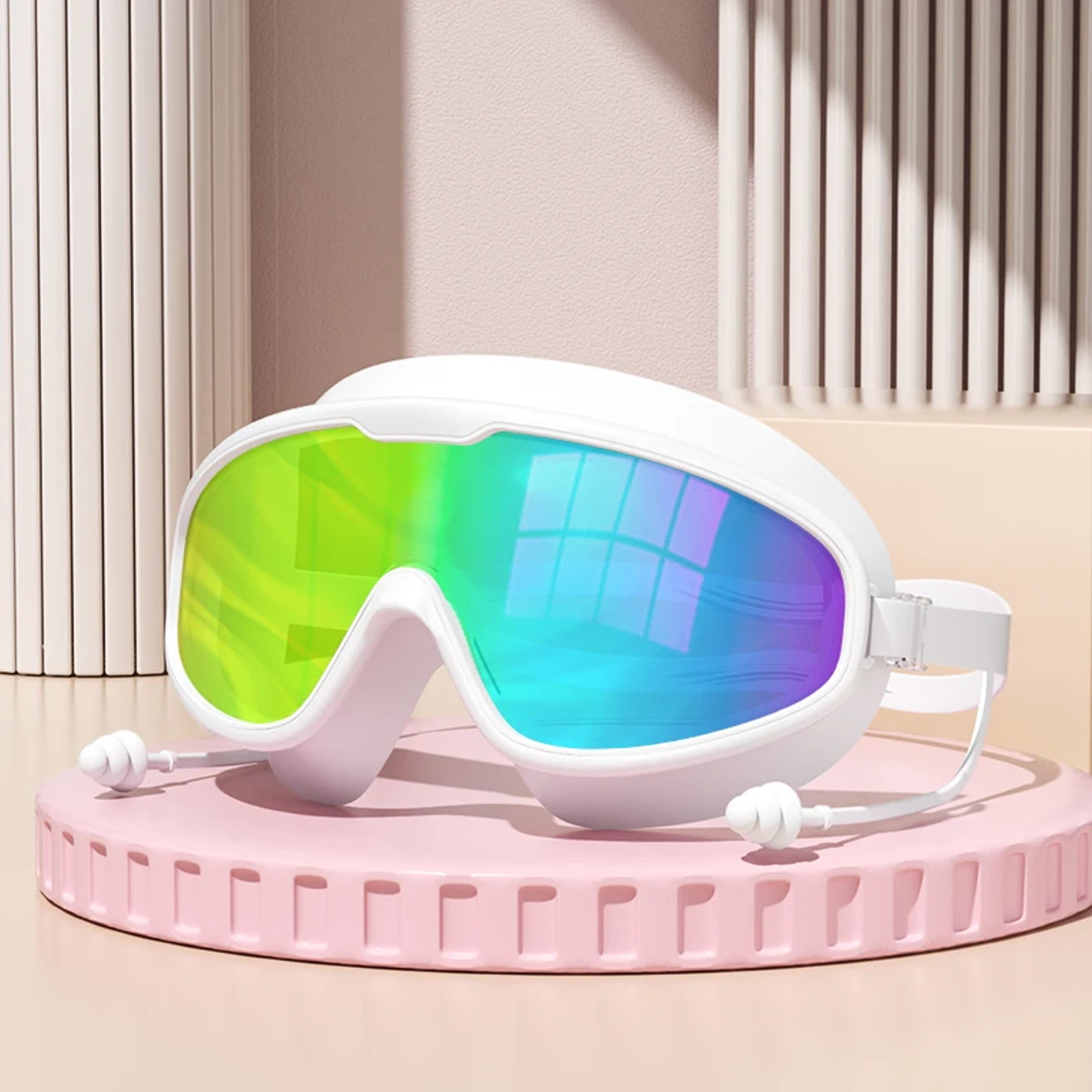 Anti Fog Swimming Goggles With Earplugs Wide View Waterproof Diving Glasses 8