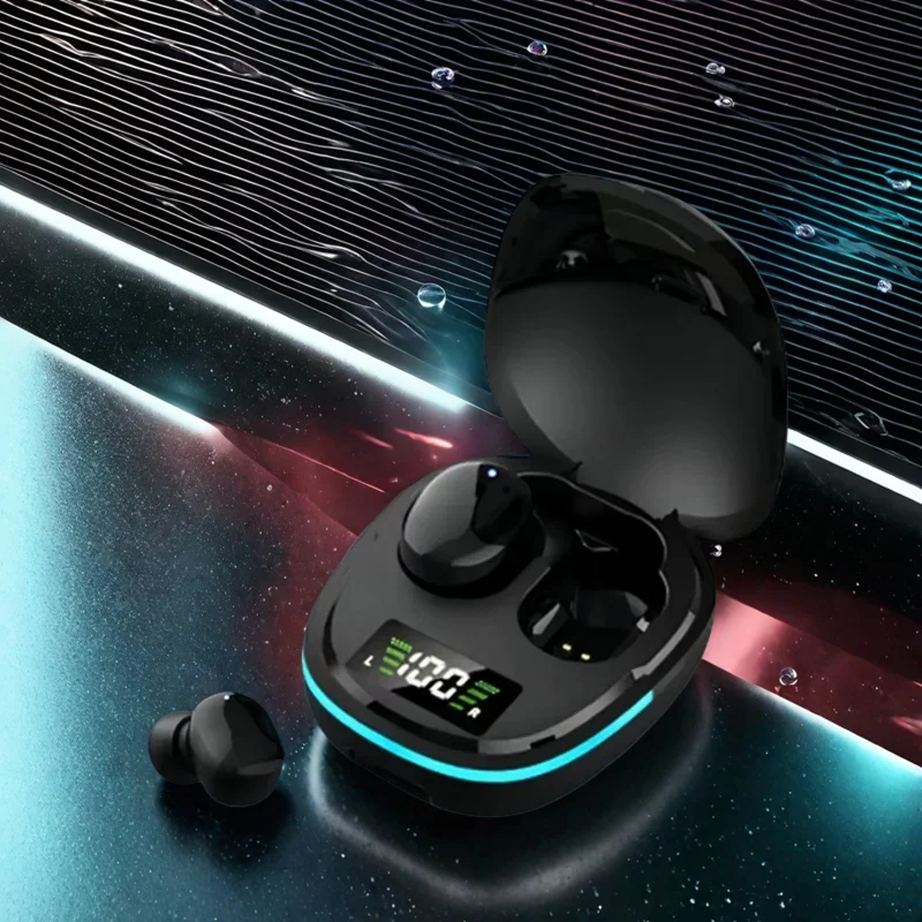 Wireless Bluetooth Earbuds with LED Display Charging Case – view 2