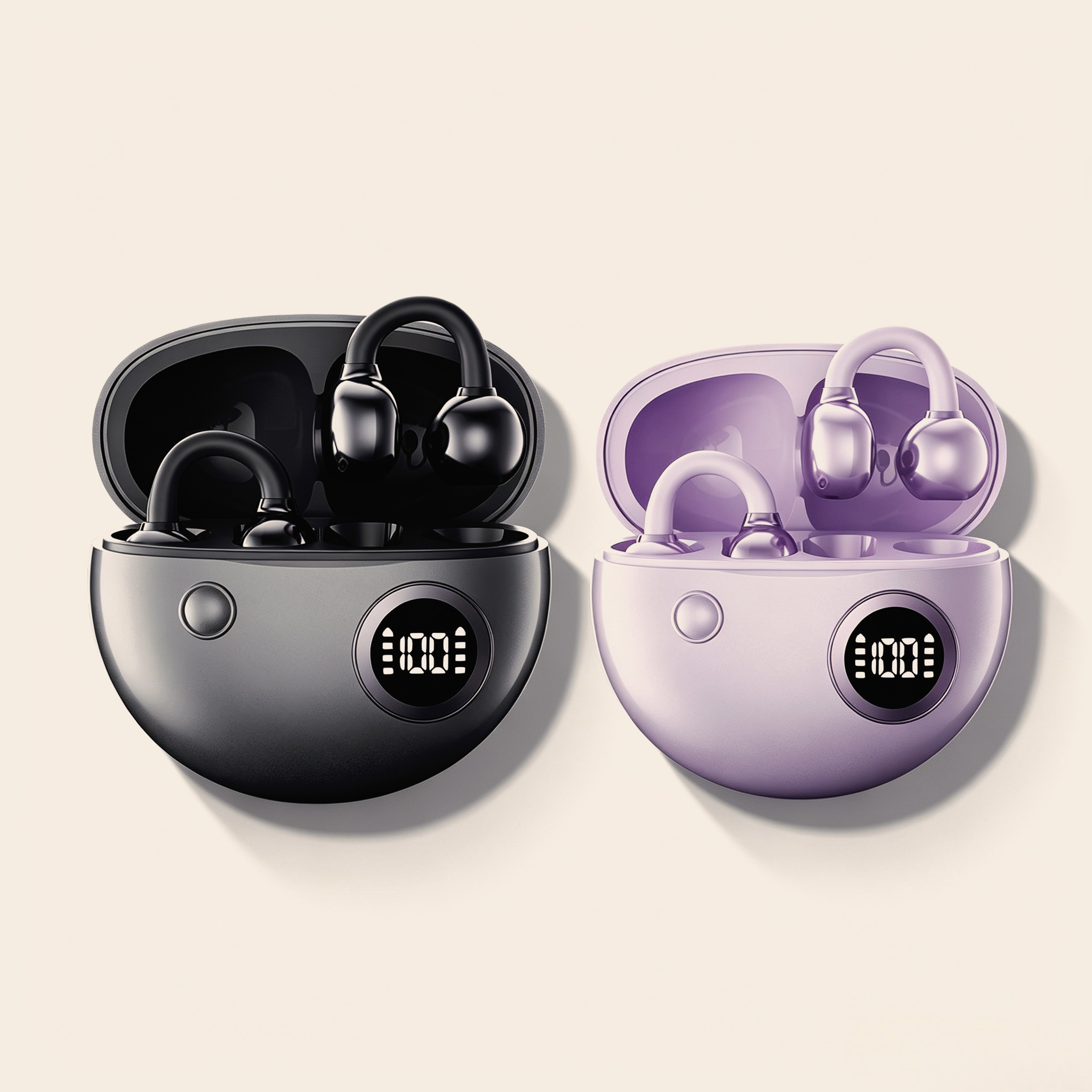Open Ear Clip Bluetooth Wireless Earphones with Digital Battery Display and Sports Stereo Sound – view 1