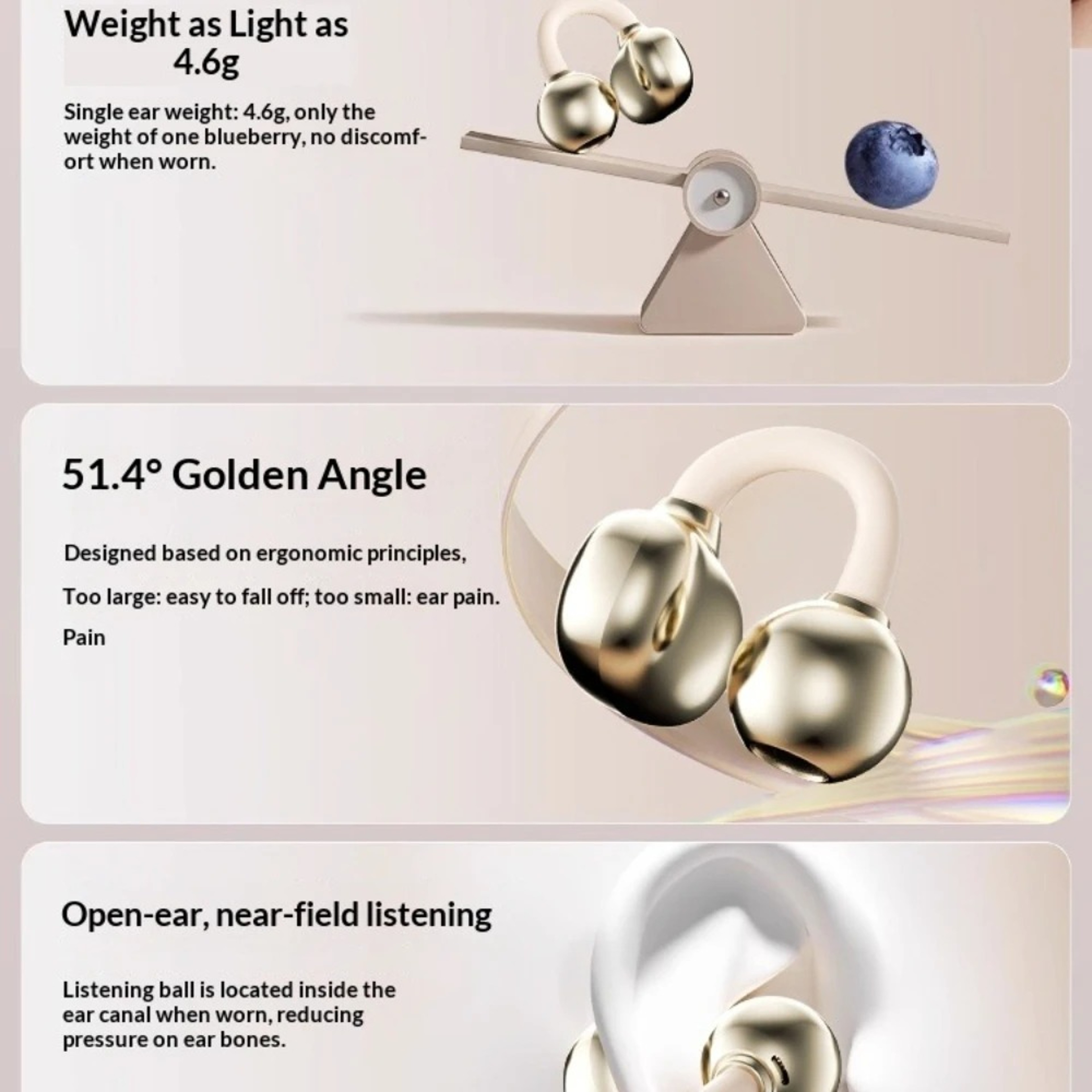 Open Ear Clip Bluetooth Wireless Earphones with Digital Battery Display and Sports Stereo Sound – view 5
