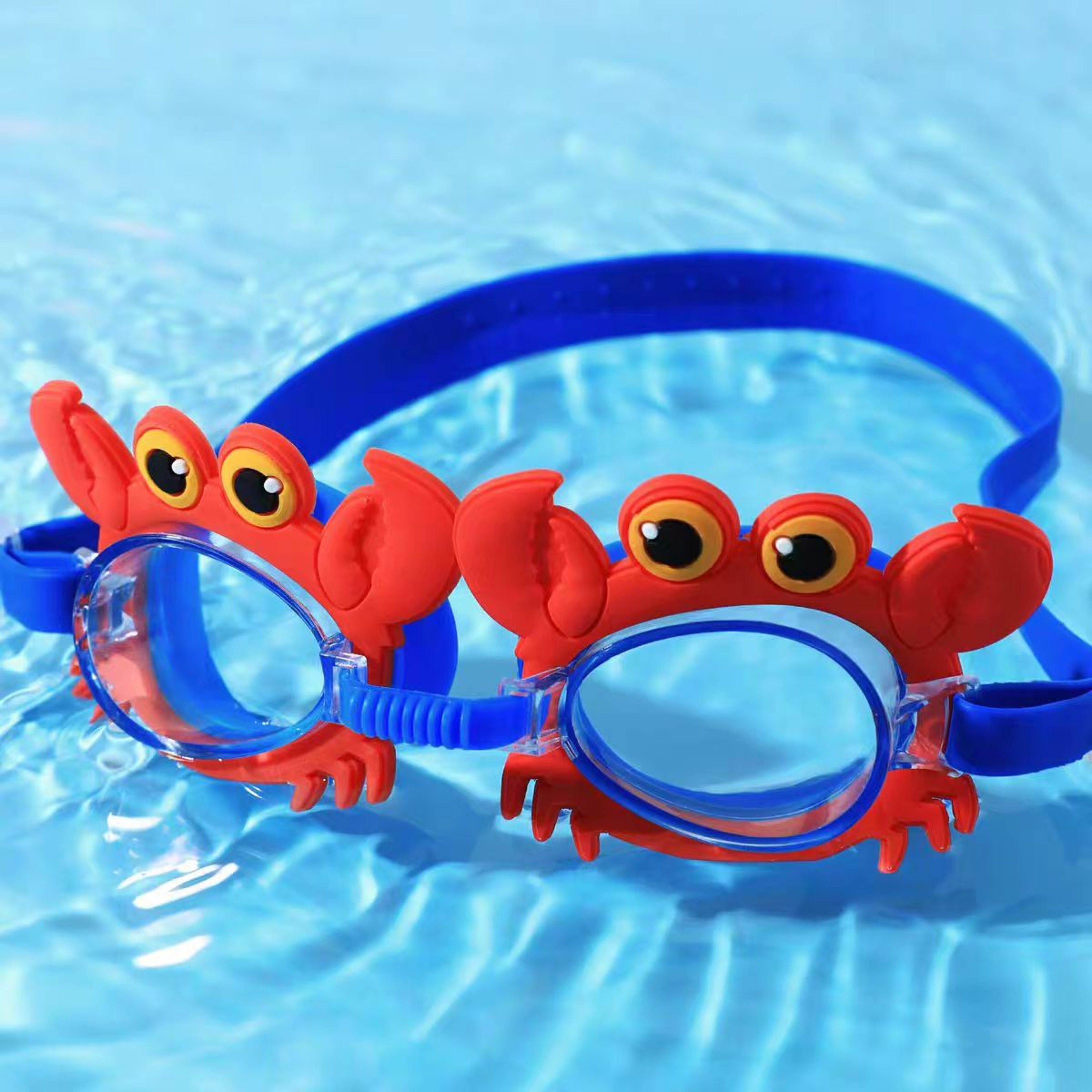 Crab Shape Kids Swimming Goggles Anti Fog Diving Mask Waterproof Adjustable 2