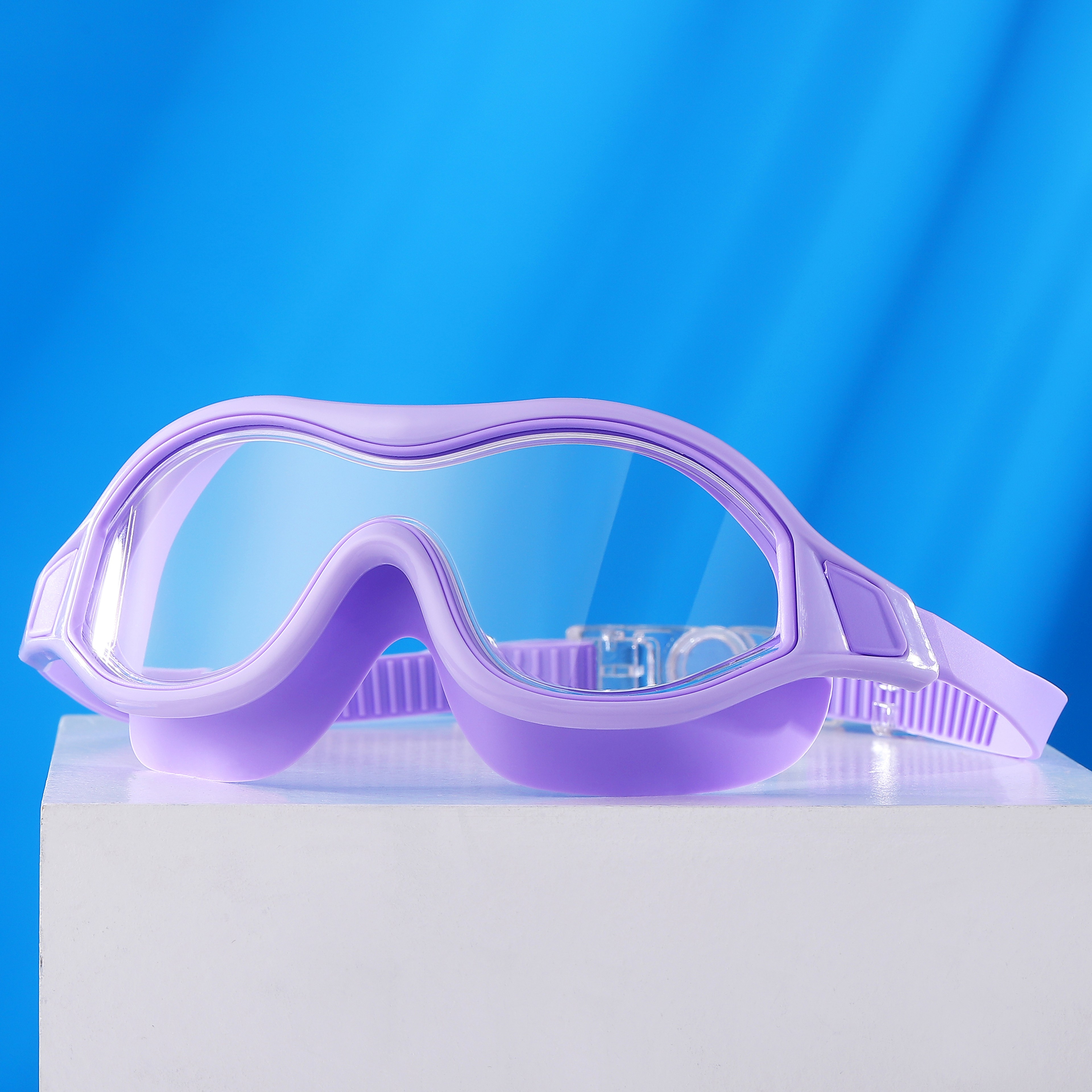 Large Frame Anti Fog Swimming Goggles For Adults Waterproof Swim Glasses 1