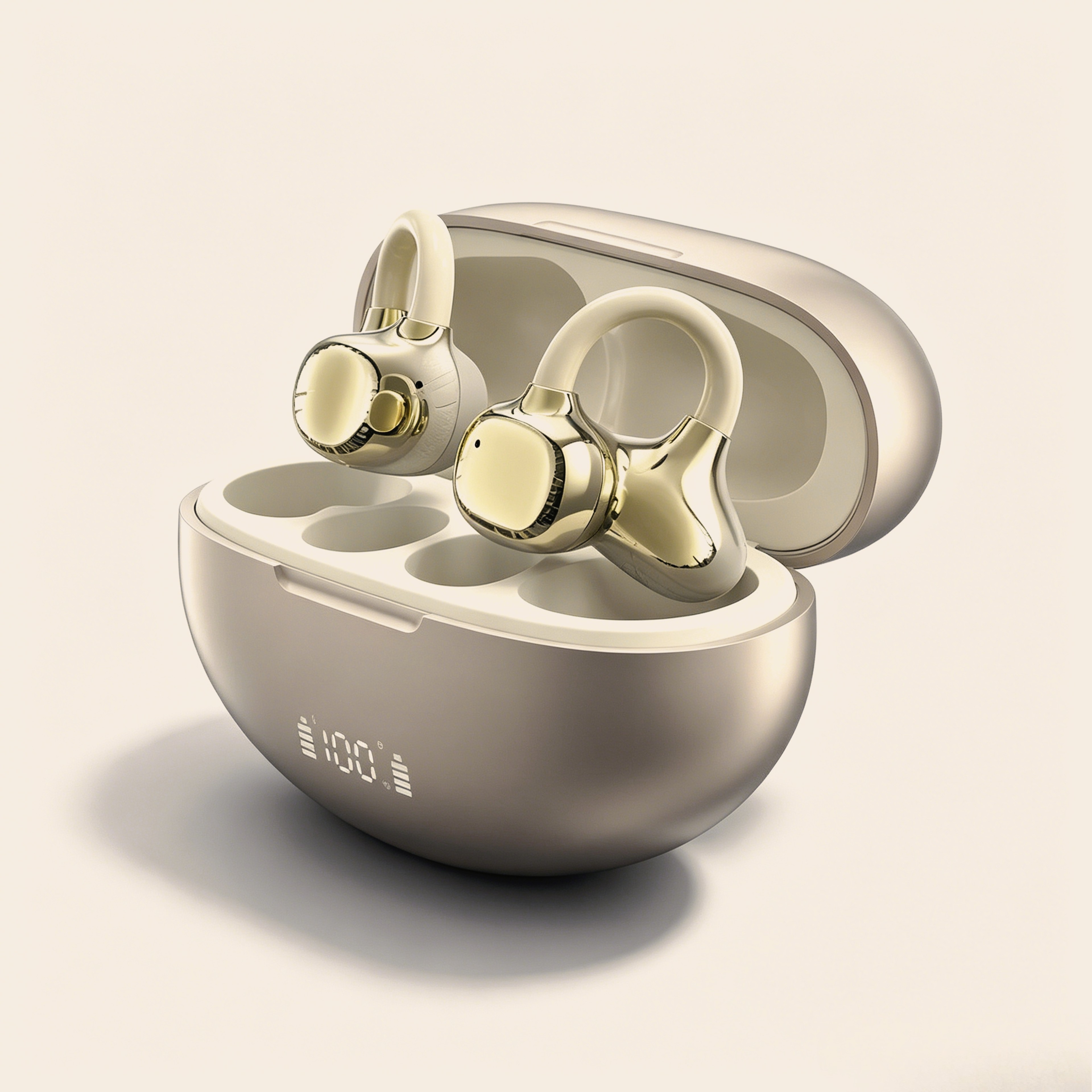 Ultra Comfortable Ear Clip Wireless Bluetooth Earphones With Long Battery Life And Hands Free Mic 0