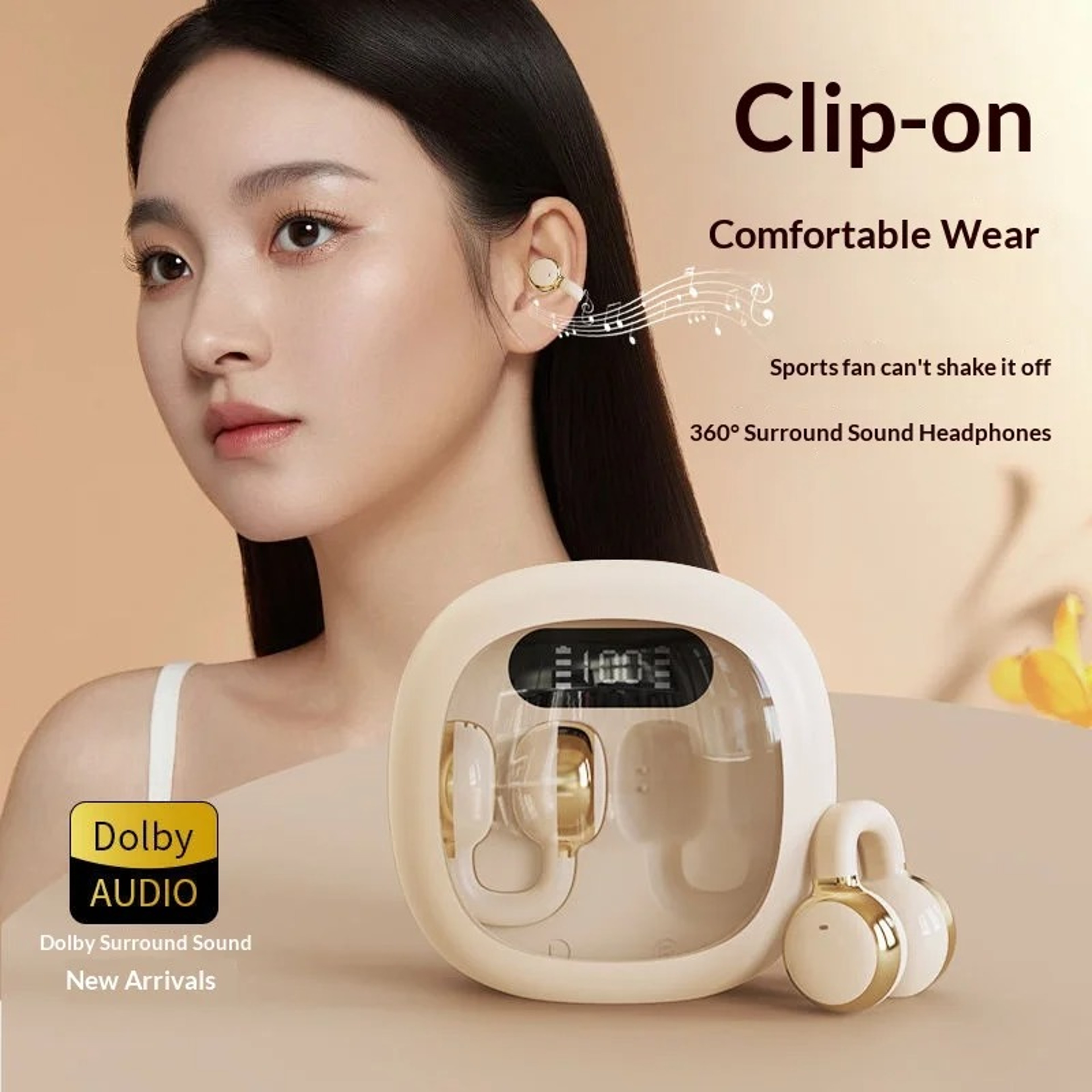 Open Ear Wireless Earbuds With Mic For Immersive Stereo Sound 1