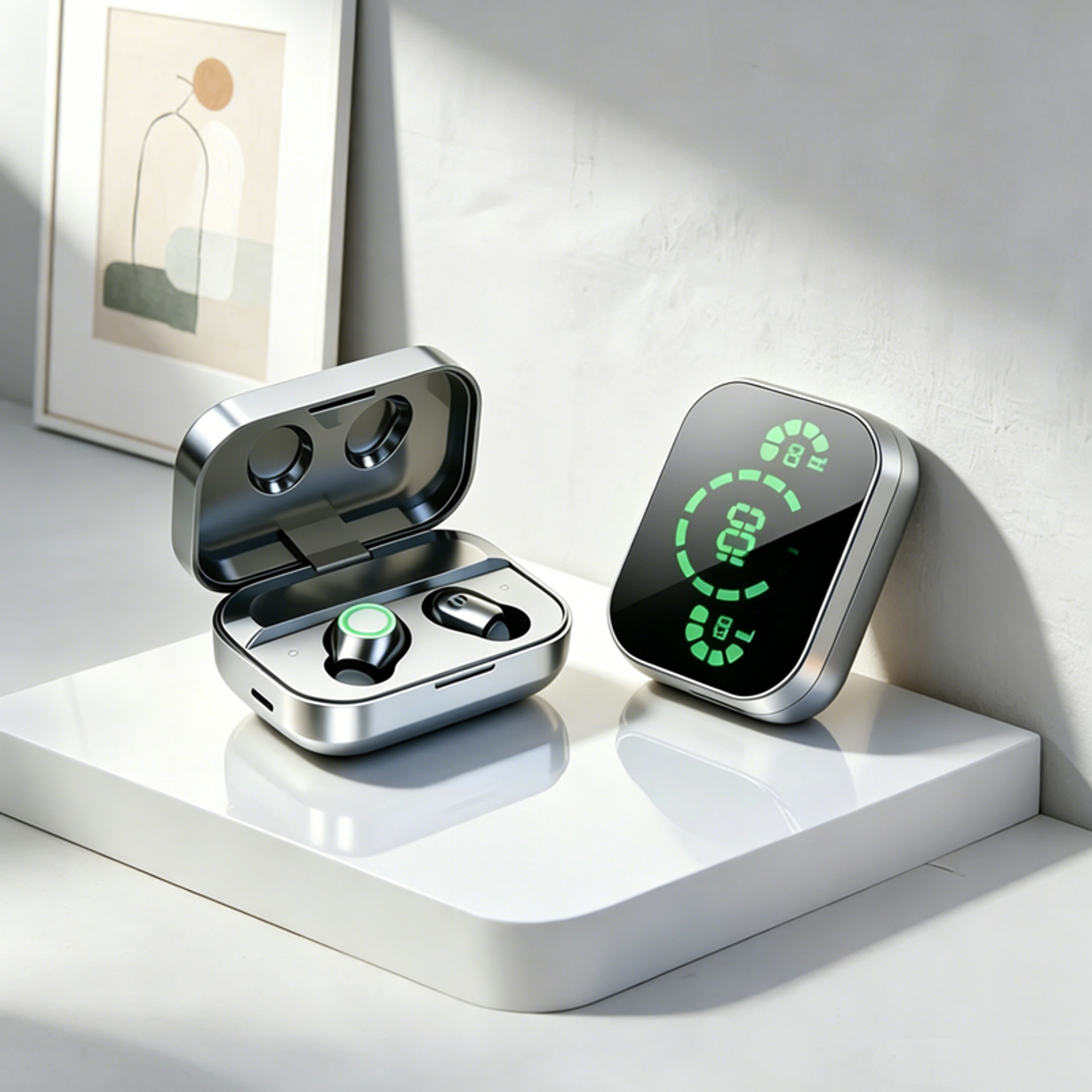 Wireless Bluetooth Earbuds with Mic LED Charging Case and Clear Sound – view 1