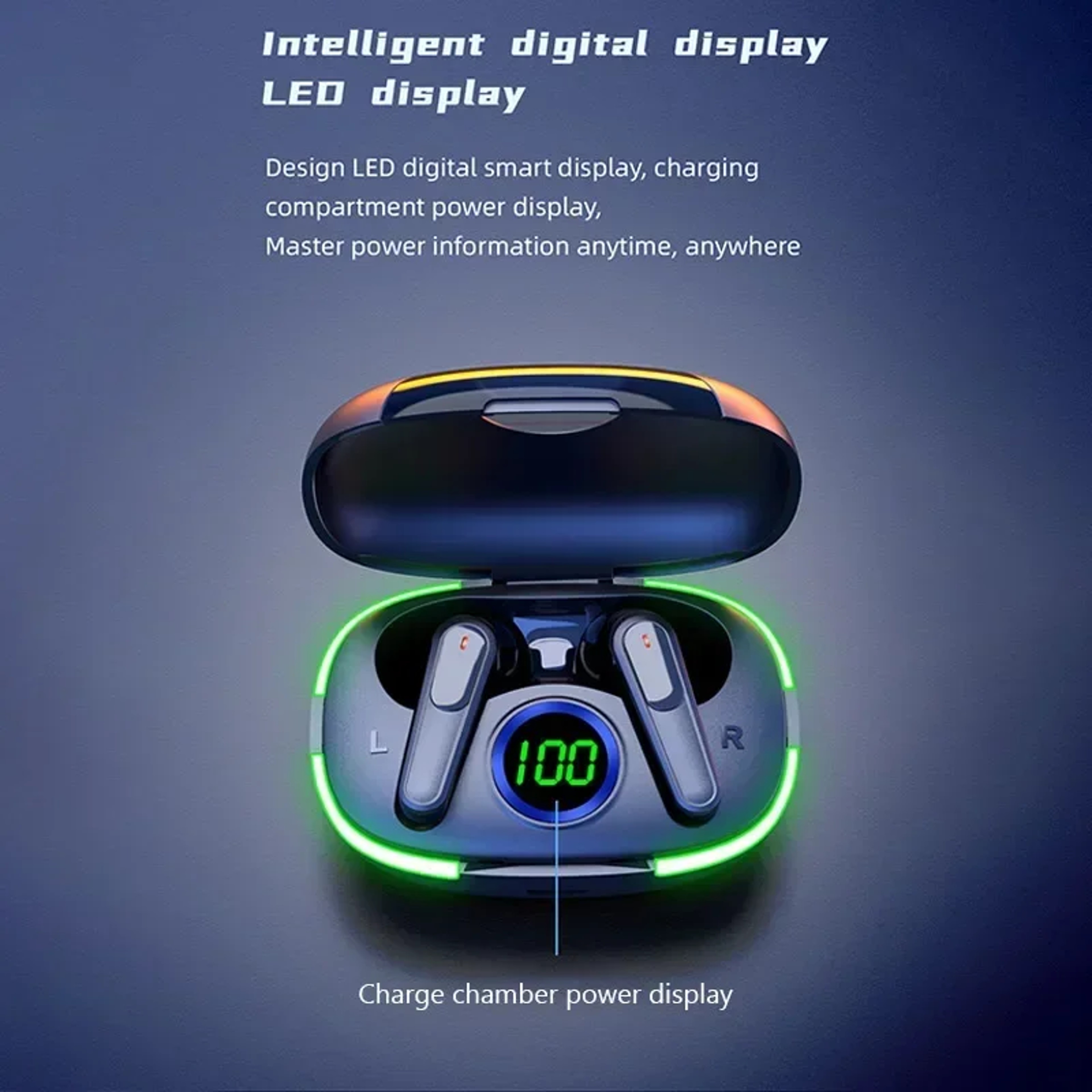 TWS Bluetooth Wireless Earbuds with HiFi Stereo Sound LED Display and Mic – view 5