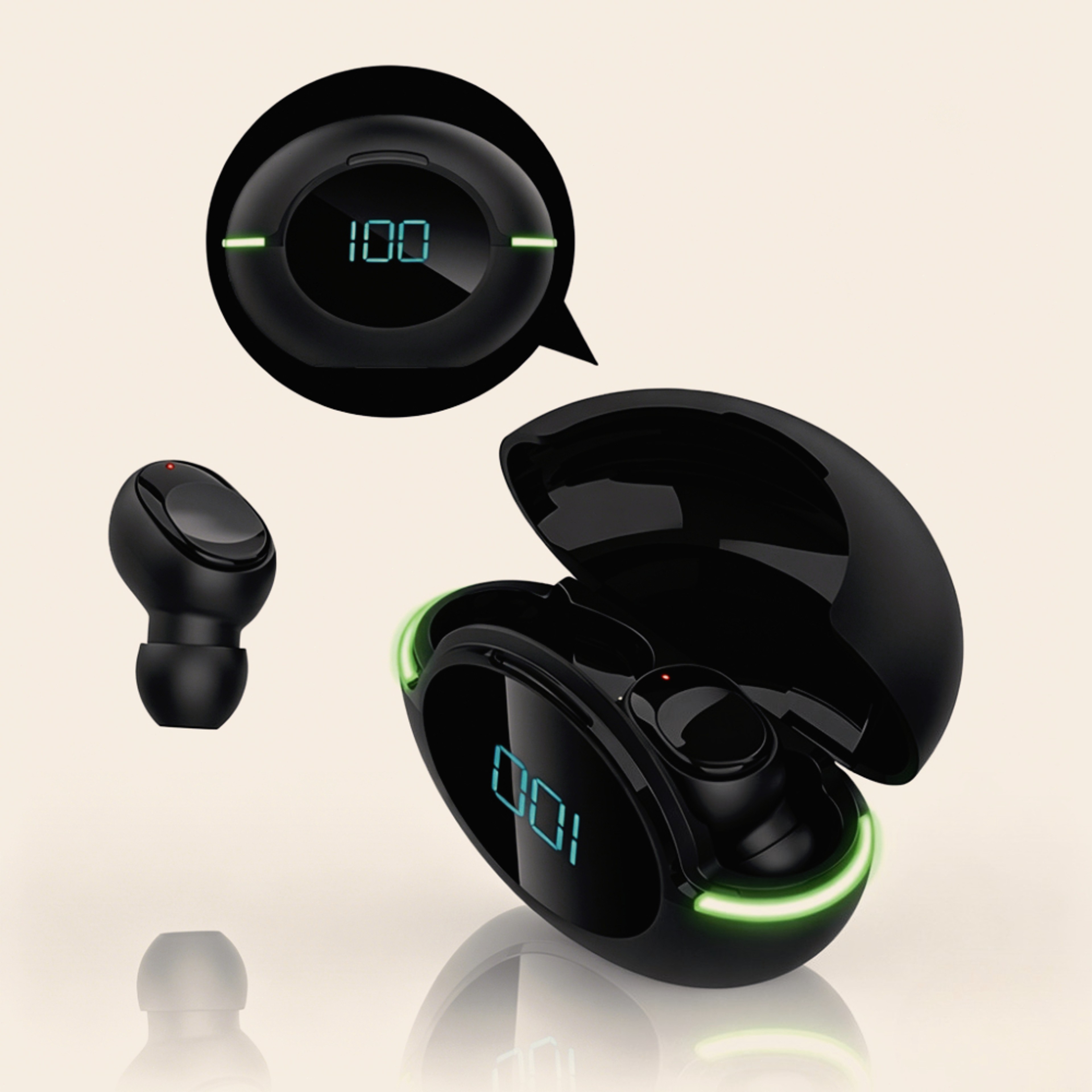 Wireless TWS Bluetooth Earbuds Sports Headphones With Noise Reduction And Digital Display 0