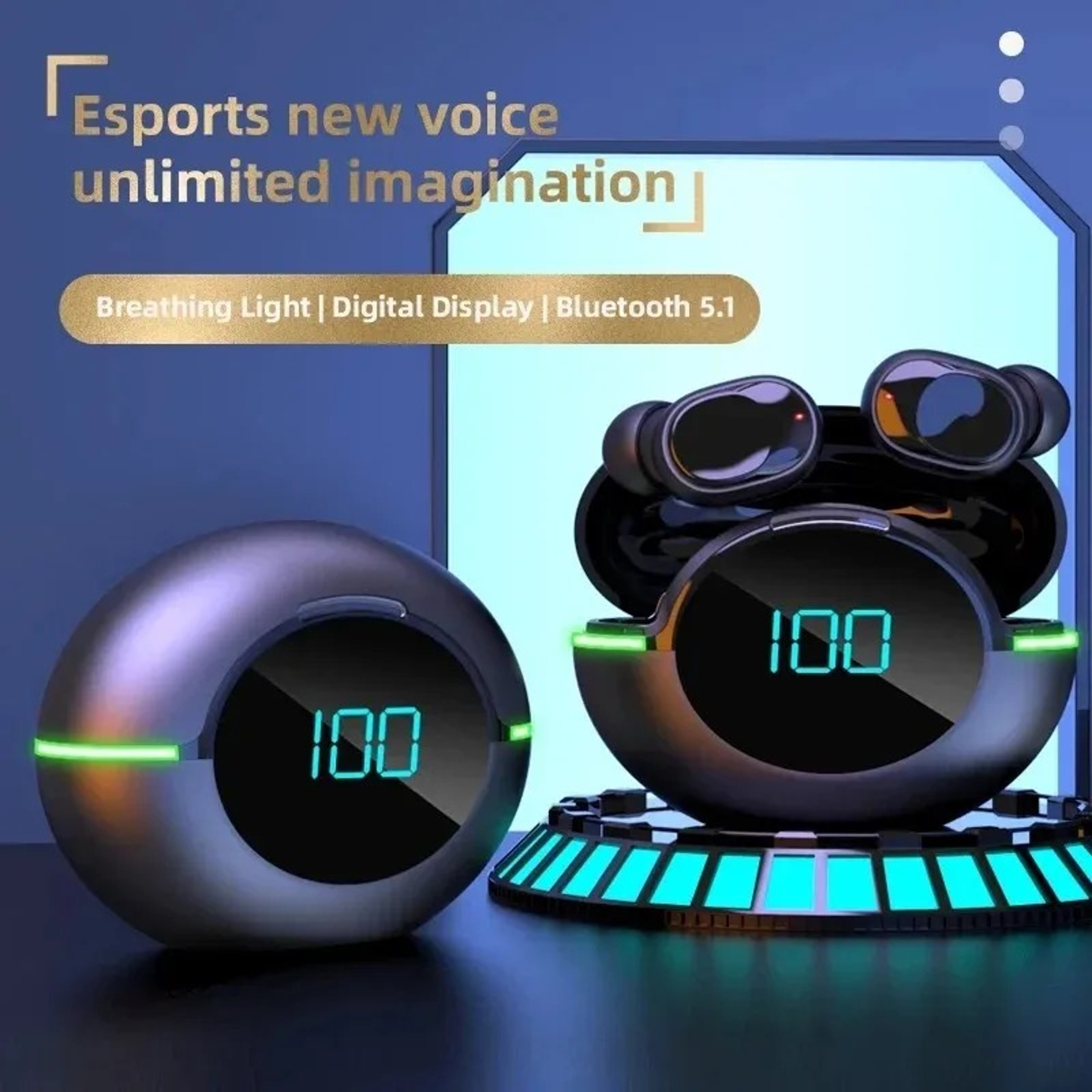 Wireless TWS Bluetooth Earbuds Sports Headphones With Noise Reduction And Digital Display 1