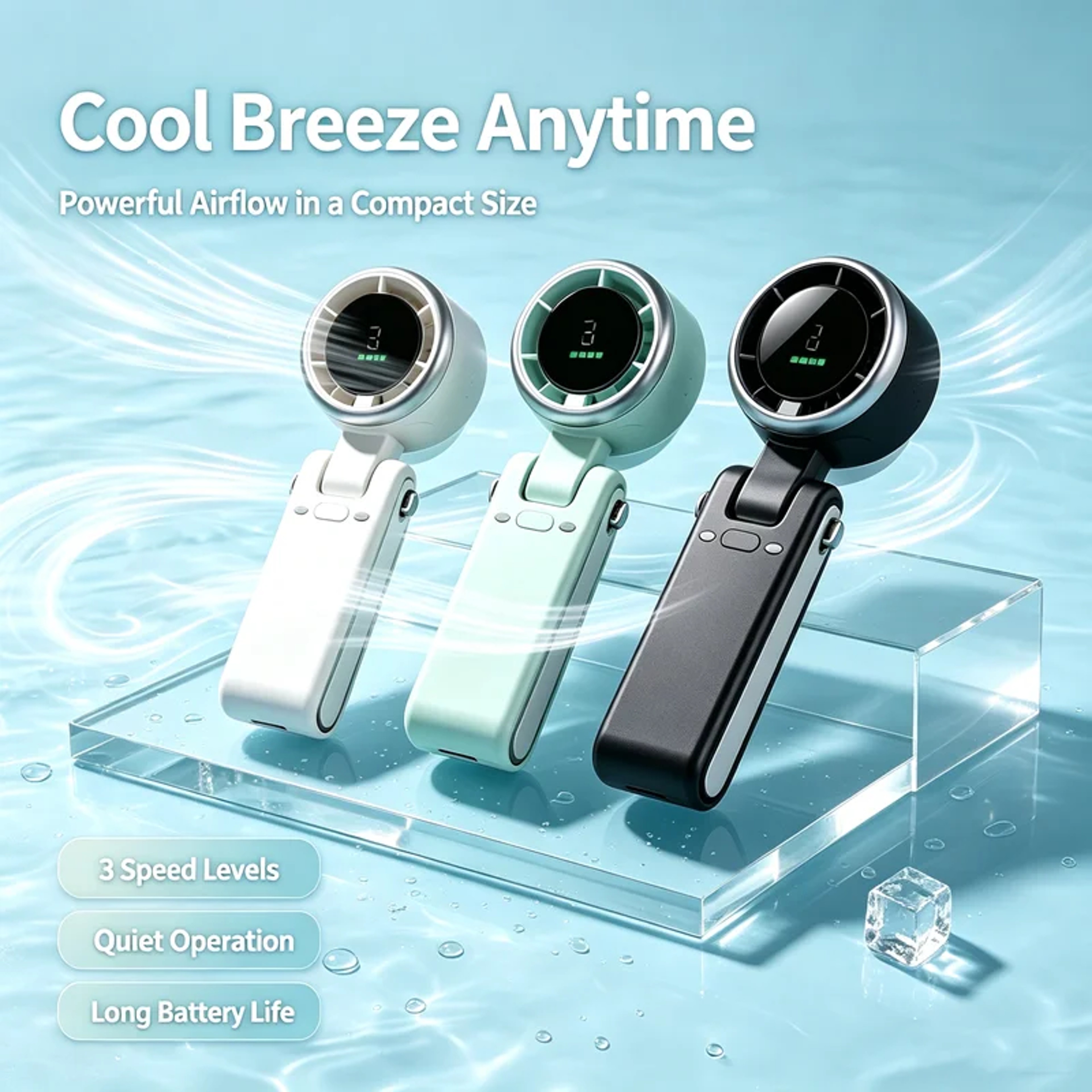 USB Bladeless Neck Fan with Magnetic Base for Hands Free Cooling – view 2