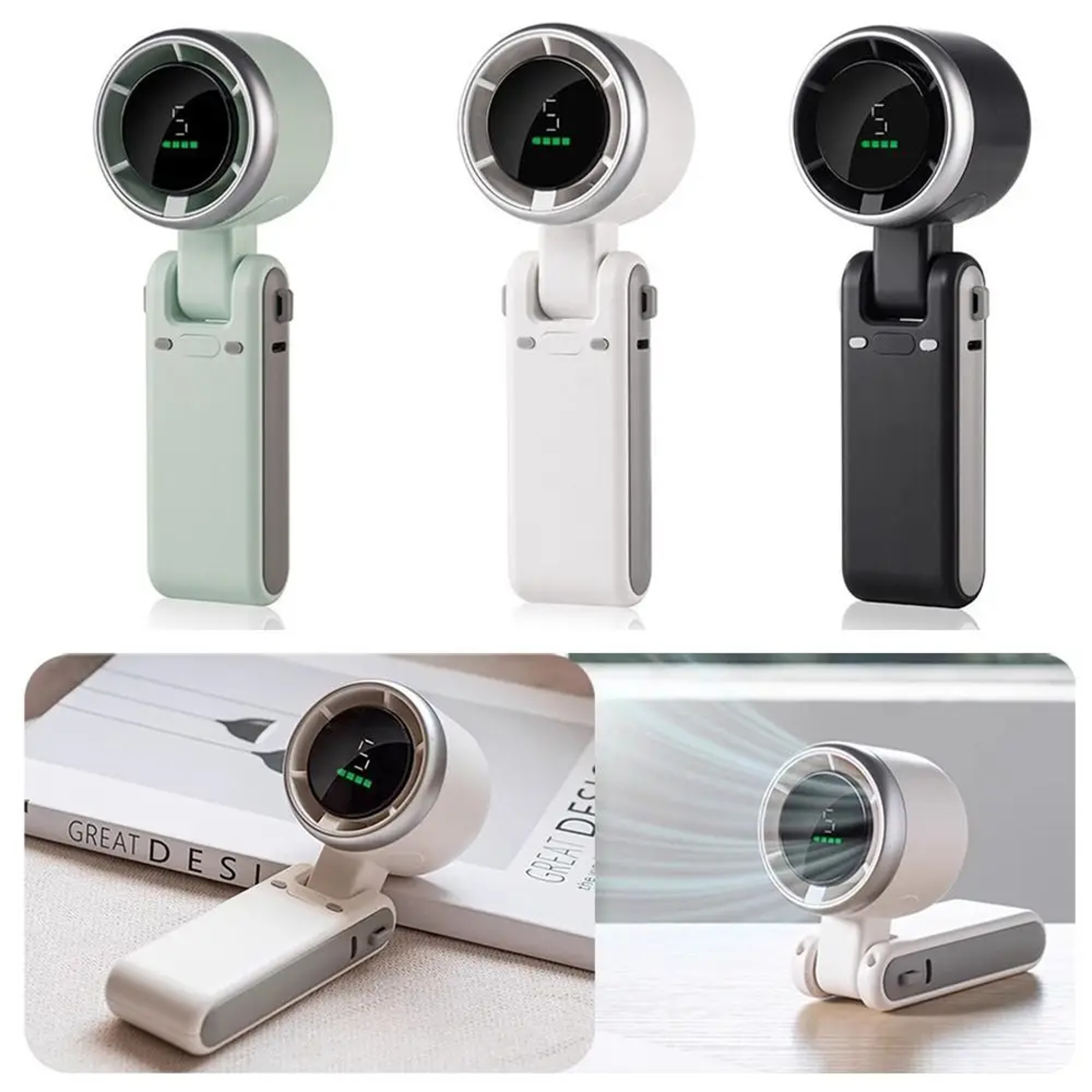 USB Bladeless Neck Fan with Magnetic Base for Hands Free Cooling – view 5