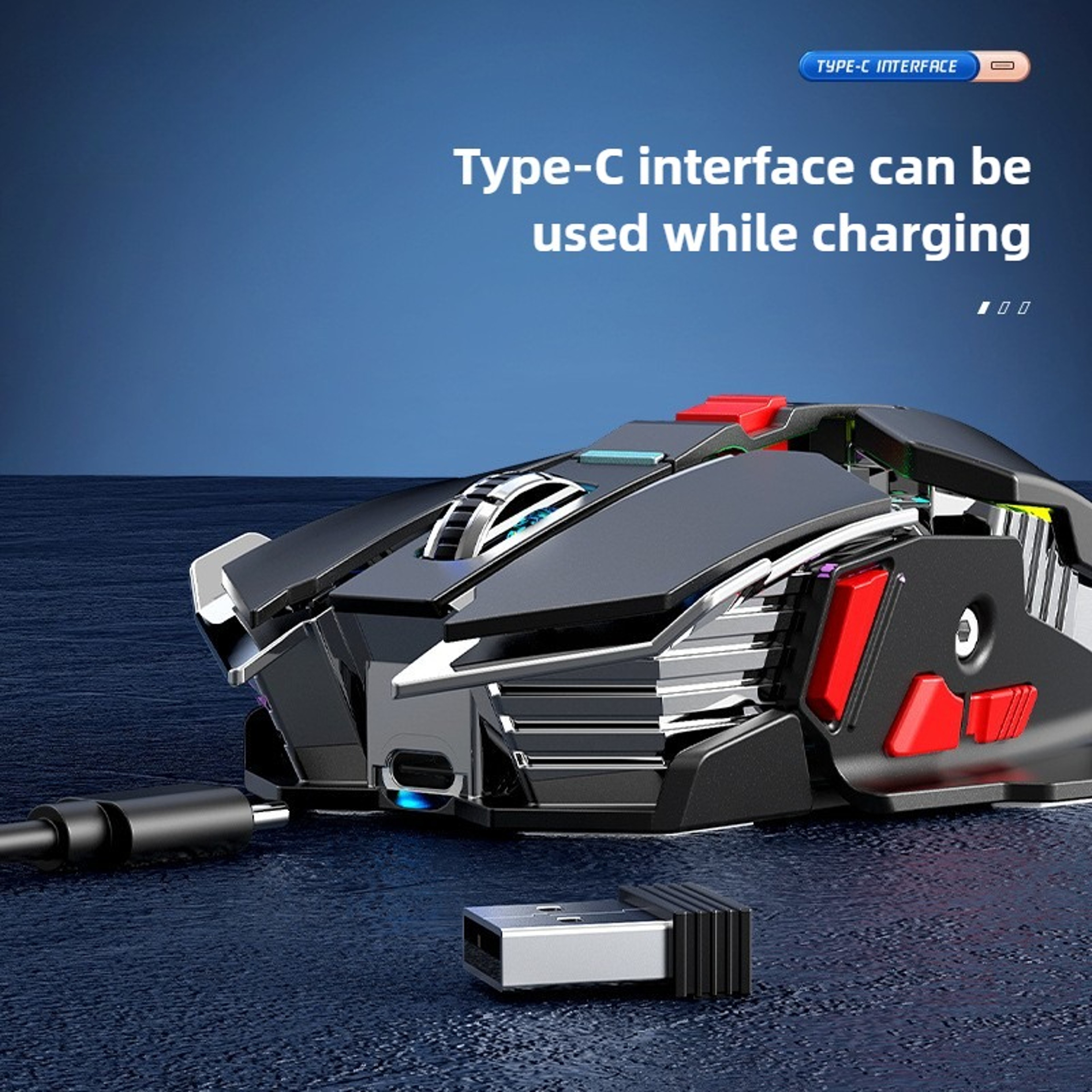 Rechargeable RGB Gaming Mouse Silent Mechanical Mouse for PC Laptop – view 5