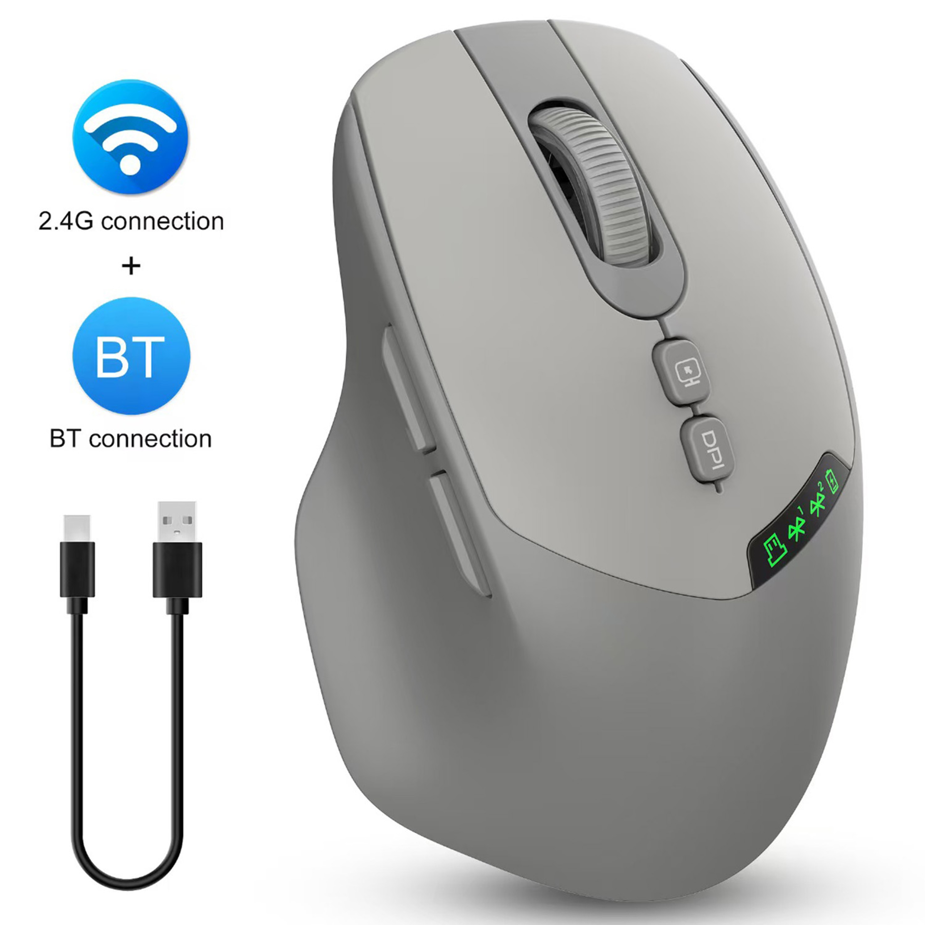 Silent Dual Mode Wireless Mouse With Bluetooth And Adjustable DPI 5