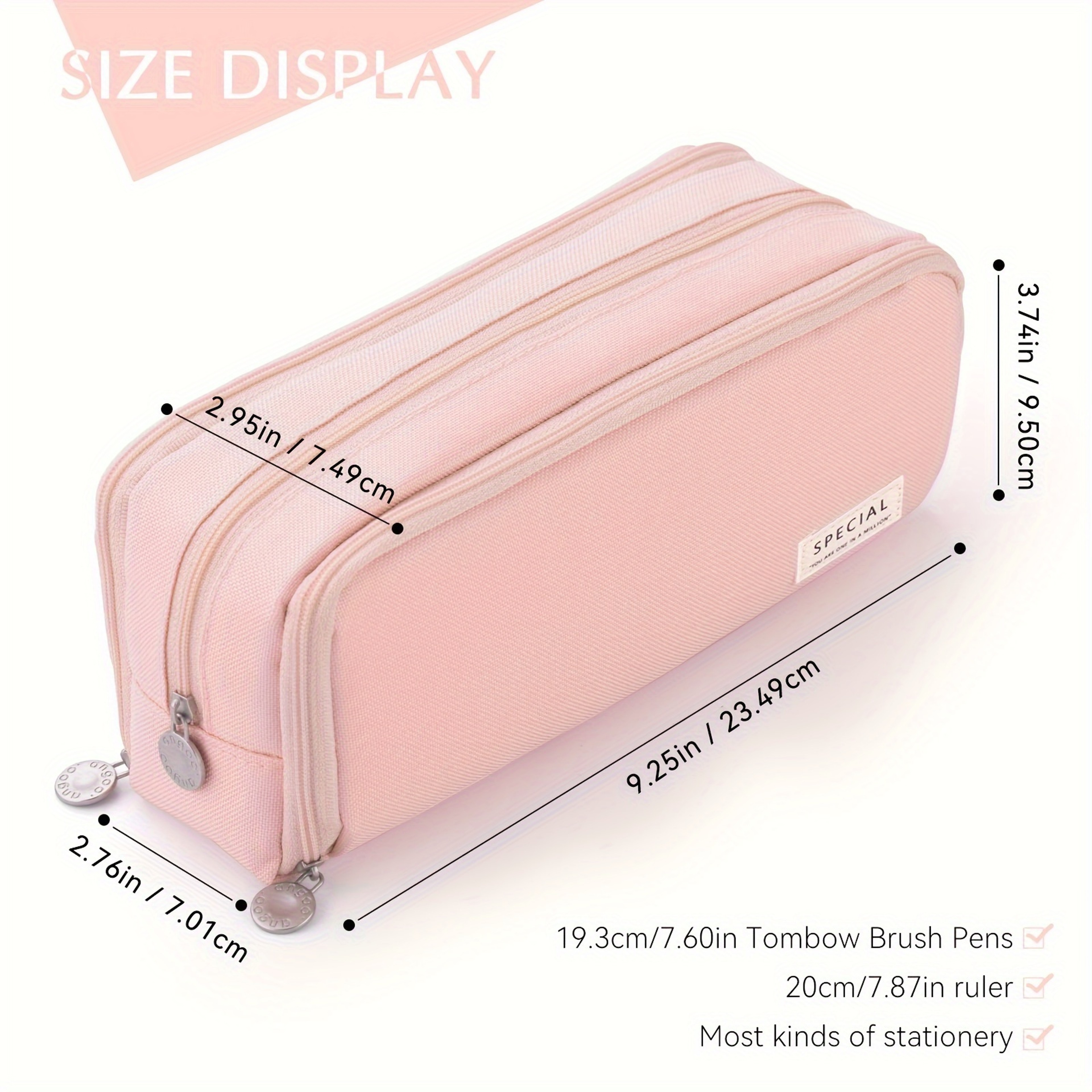 Large Capacity Pink Pencil Case for Girls Multi Layer Stationery Organizer – view 2