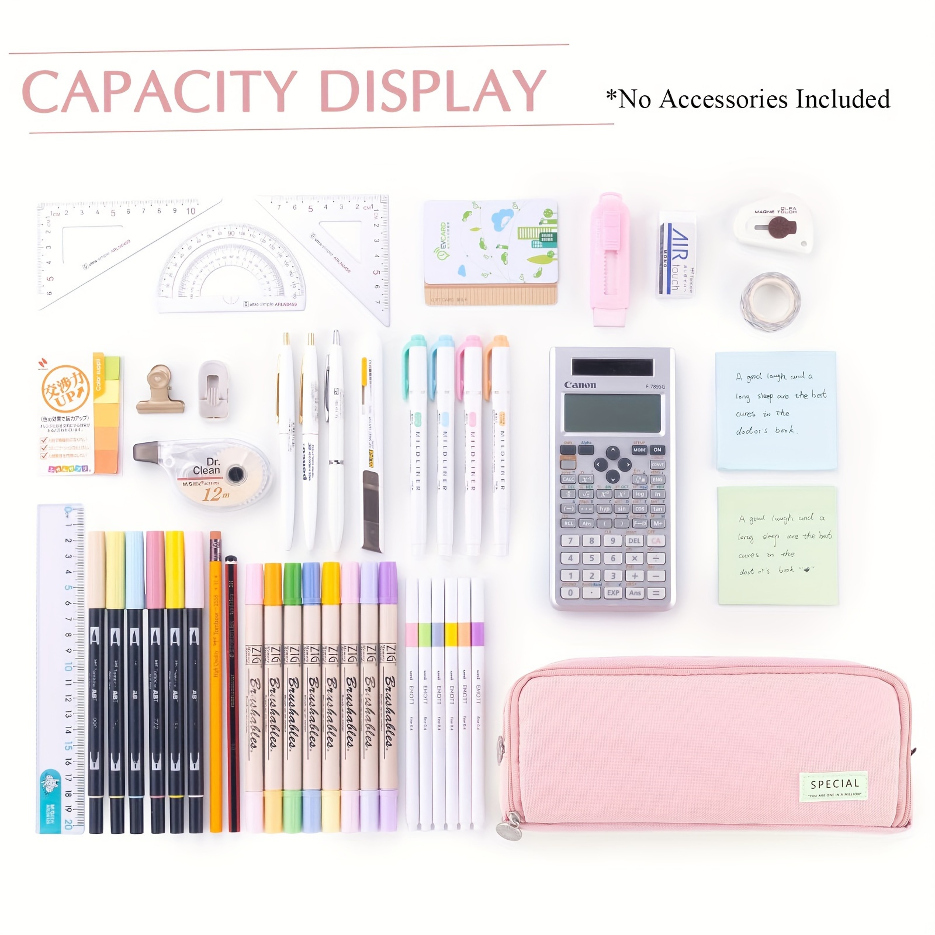 Large Capacity Pink Pencil Case for Girls Multi Layer Stationery Organizer – view 3