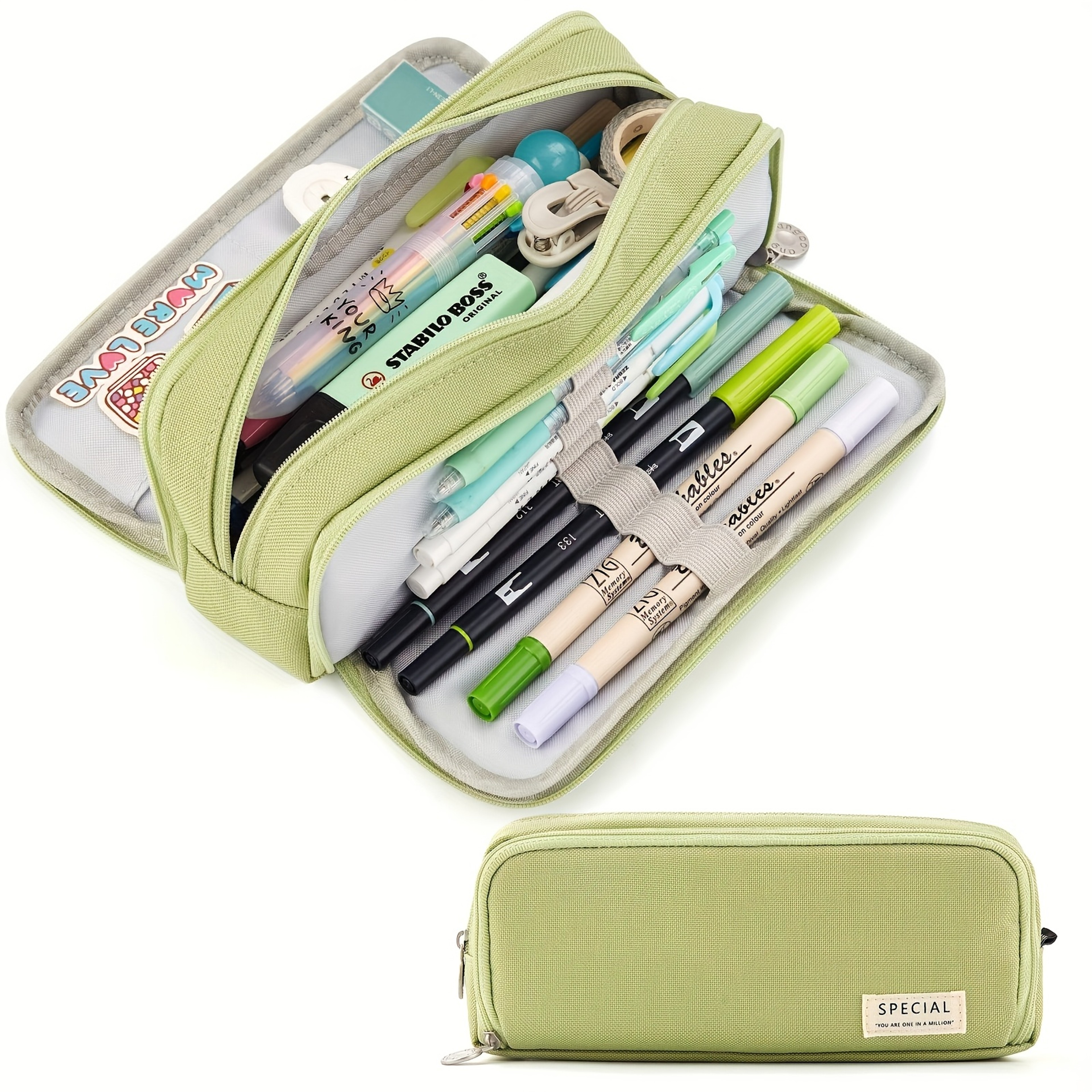 Large Capacity Pink Pencil Case for Girls Multi Layer Stationery Organizer – view 7