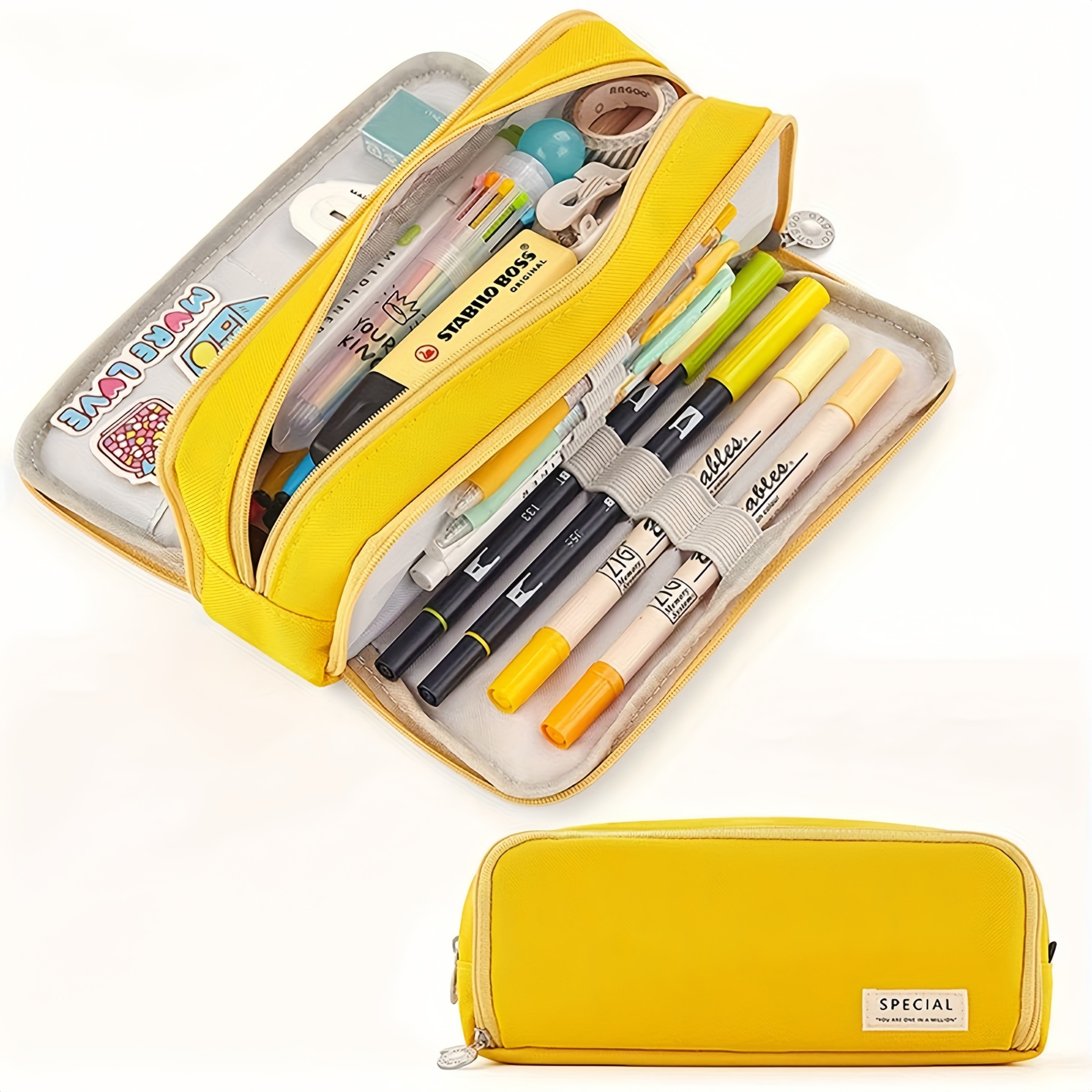 Large Capacity Pink Pencil Case for Girls Multi Layer Stationery Organizer – view 11