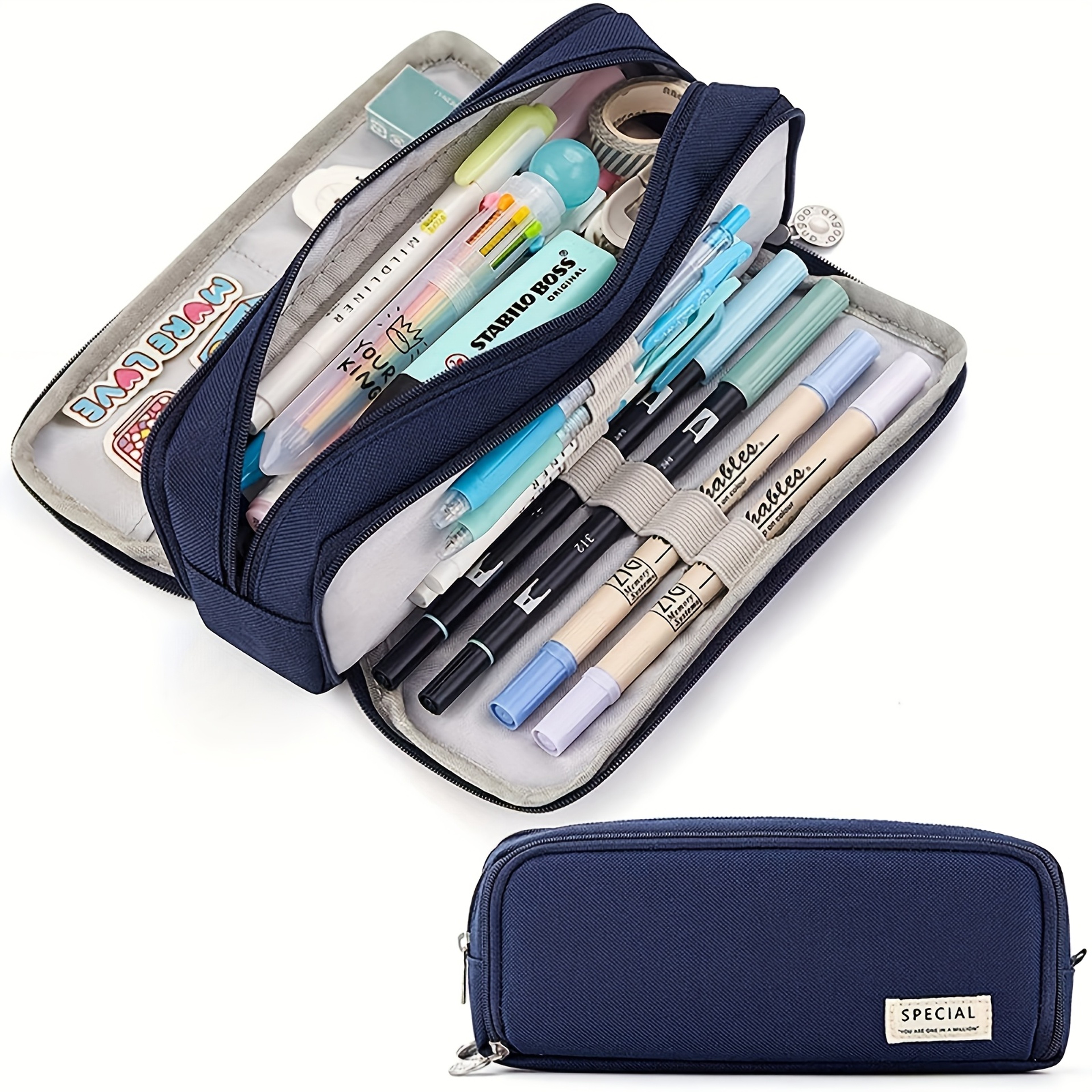 Large Capacity Pink Pencil Case for Girls Multi Layer Stationery Organizer – view 12