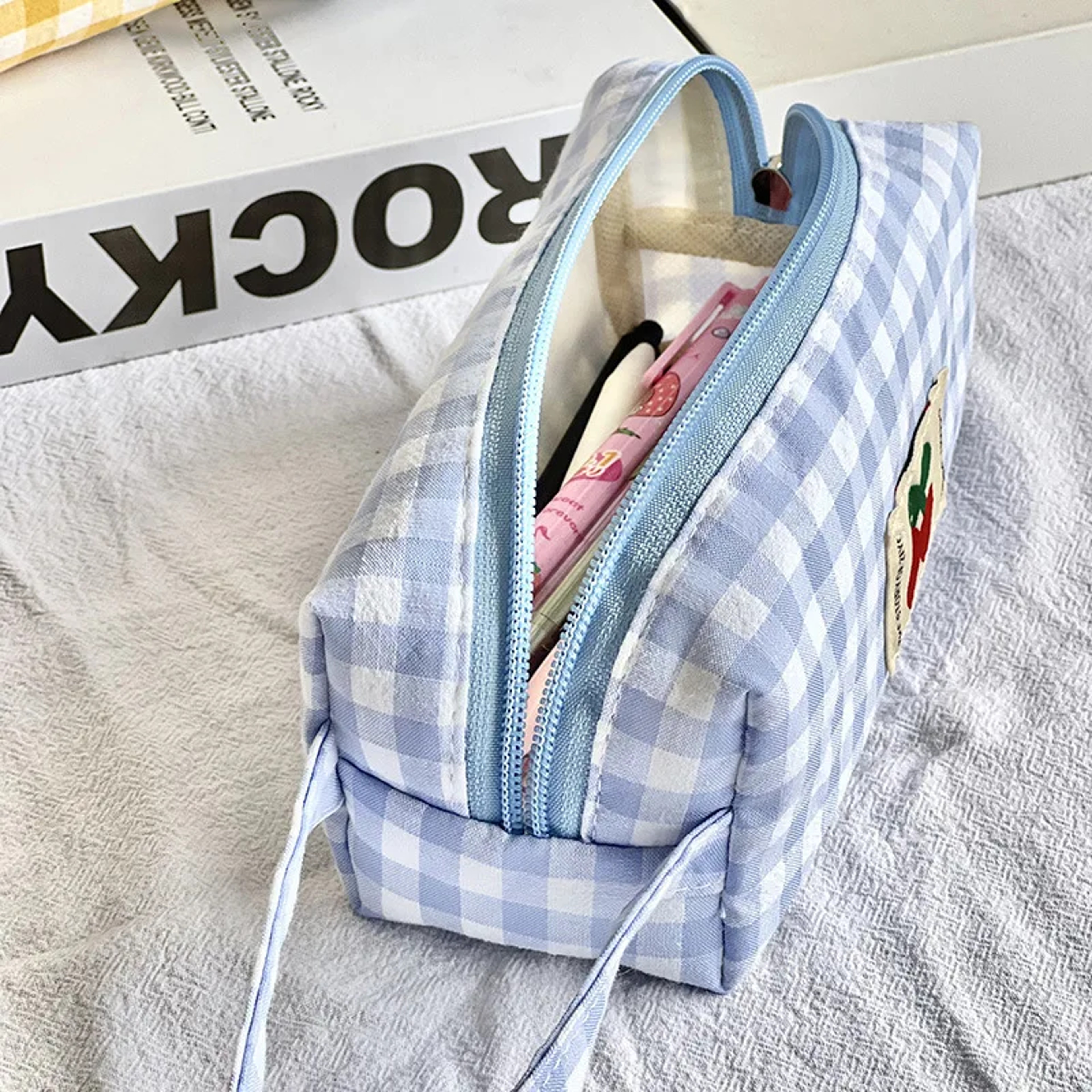 Kawaii Embroidered Pencil Case Large Capacity Cute Stationery Organizer For School And Office 4