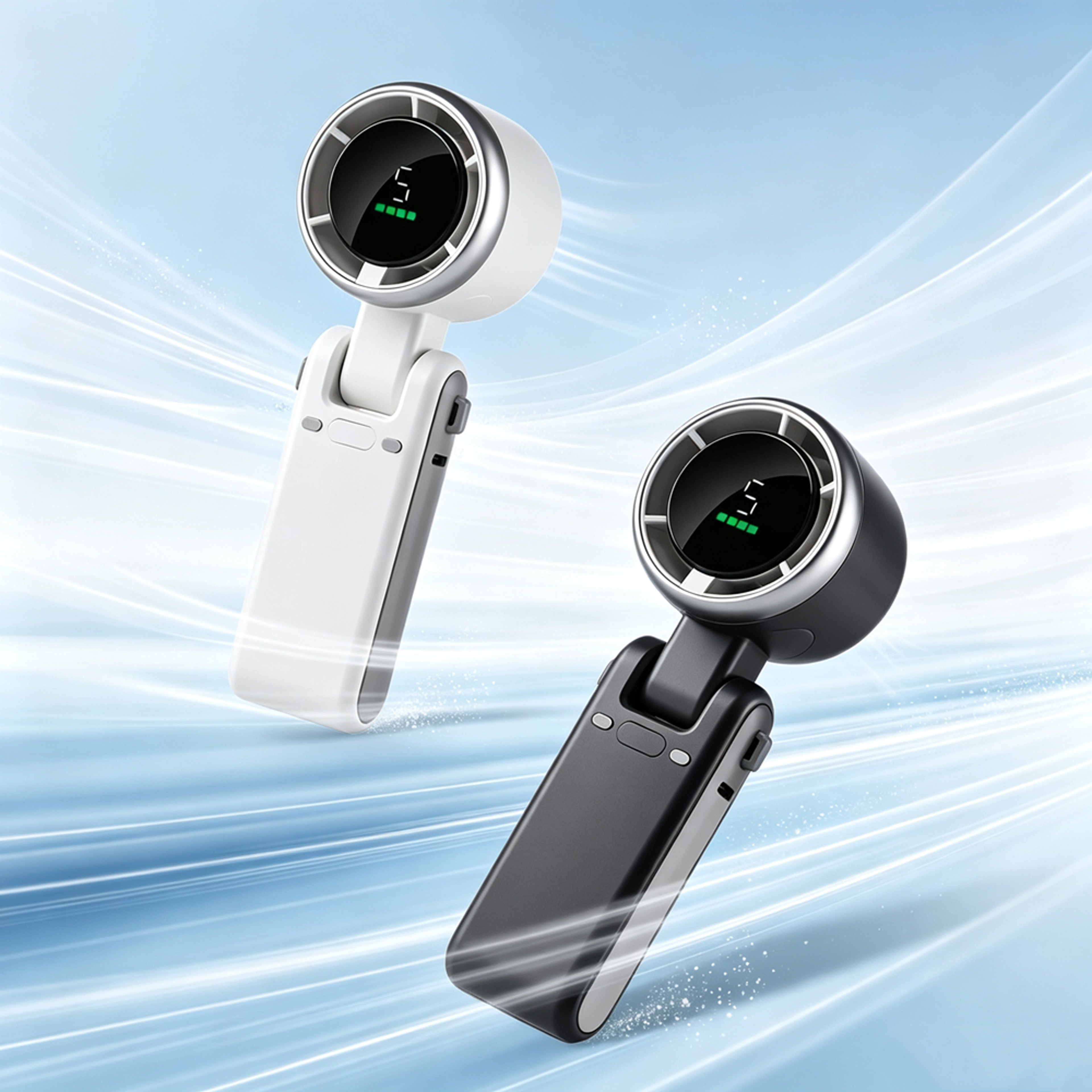 Desk Fan with Phone Holder Quiet Cooling & Hands Free Video Streaming – view 1