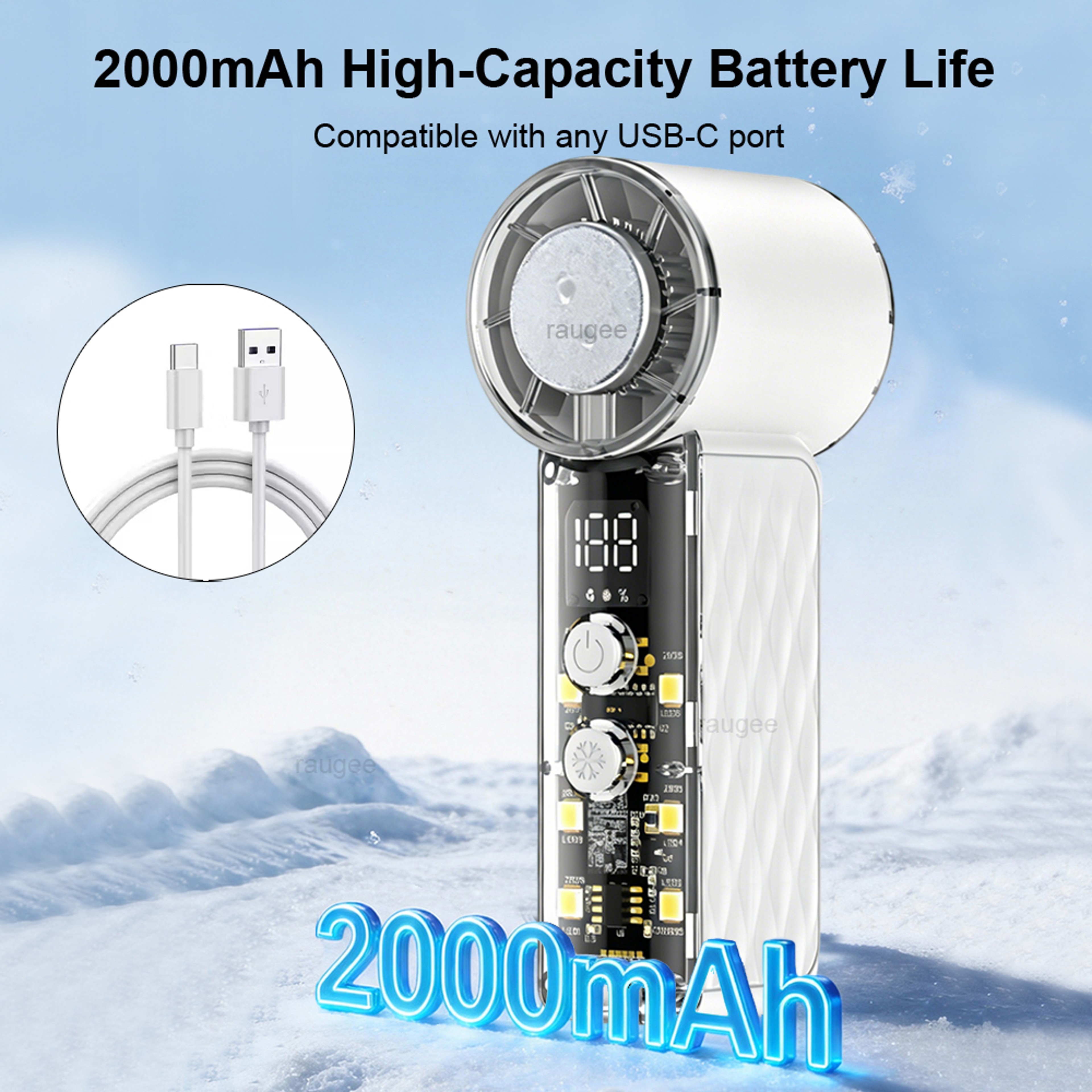 Portable Handheld Fan Mini USB Rechargeable Personal Travel Cooling Fan for Outdoors – view 6