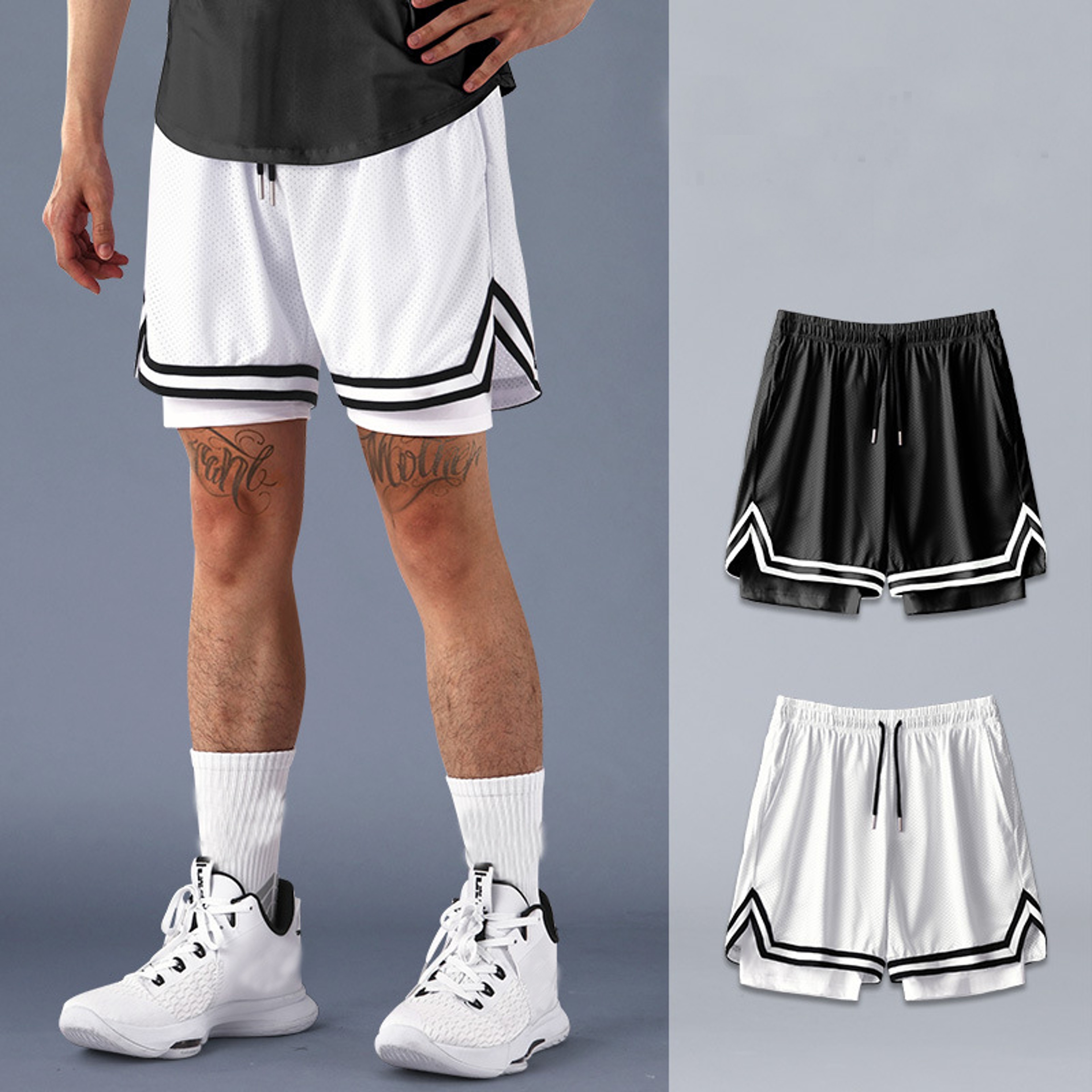 Men Basketball Shorts Quick Dry Running Gym Workout Training Shorts 1