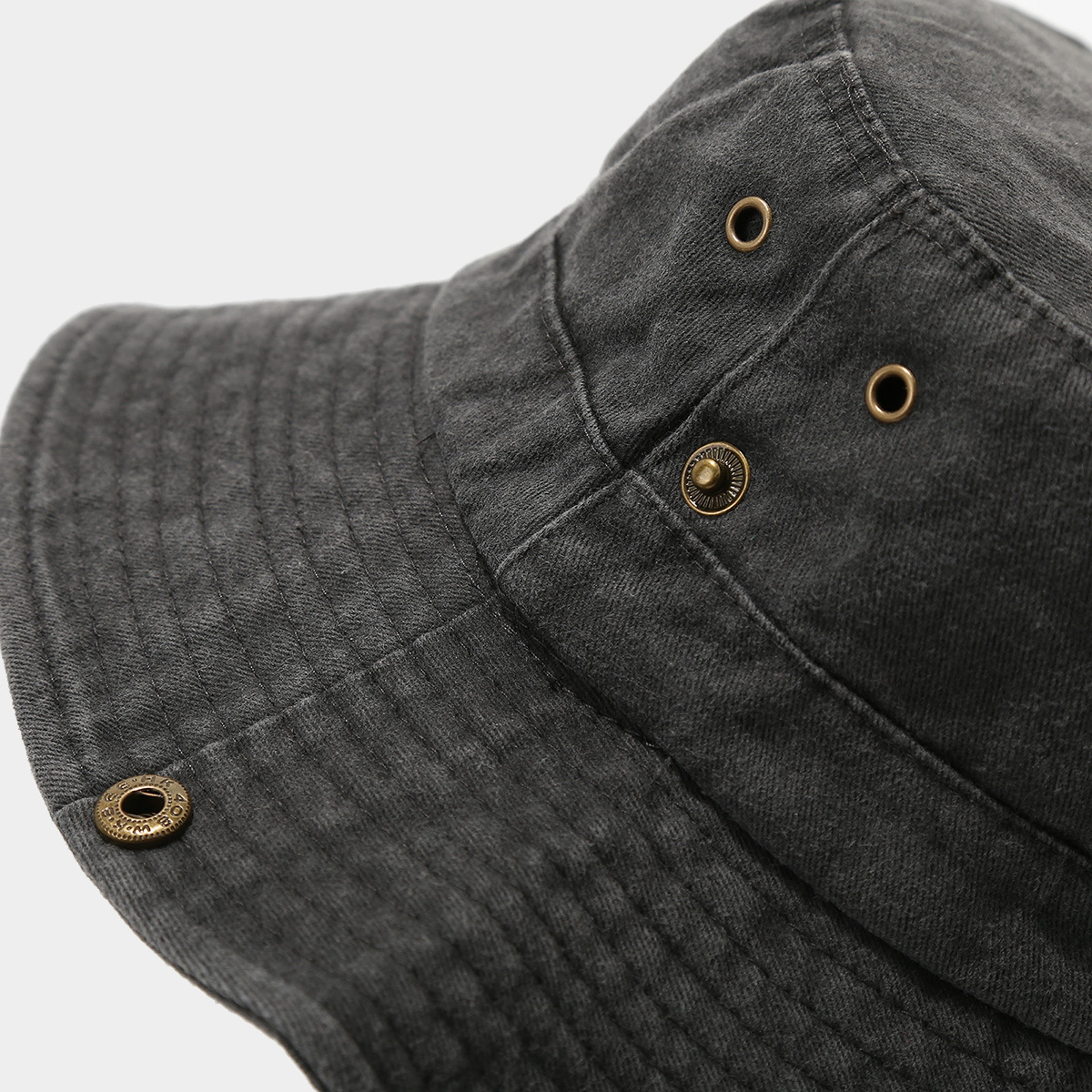 Washed Cotton Embroidery Bucket Hat For Men Women Outdoor Hiking Fishing Cap 4