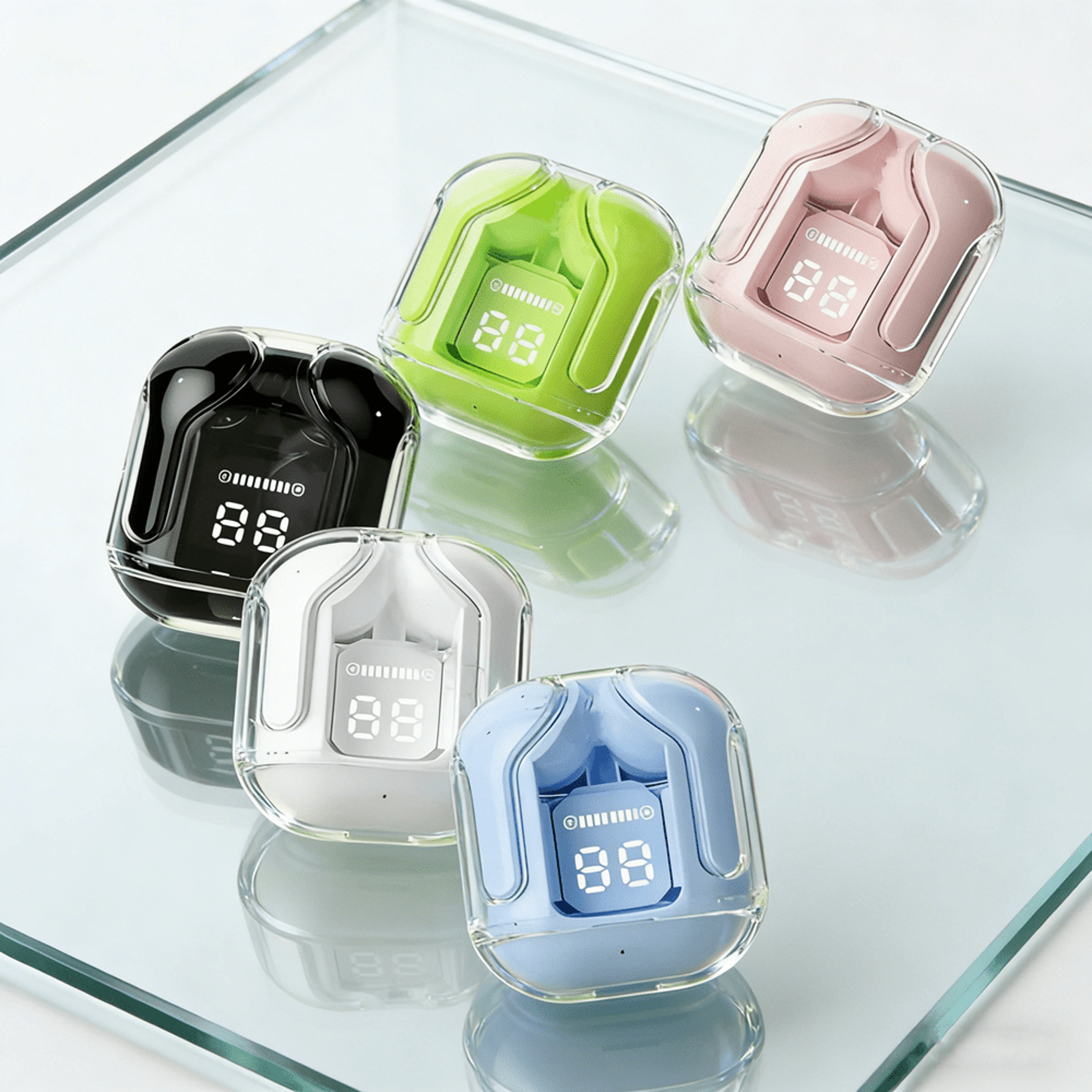 CrystalView Transparent TWS Bluetooth Earbuds With HiFi Sound 0