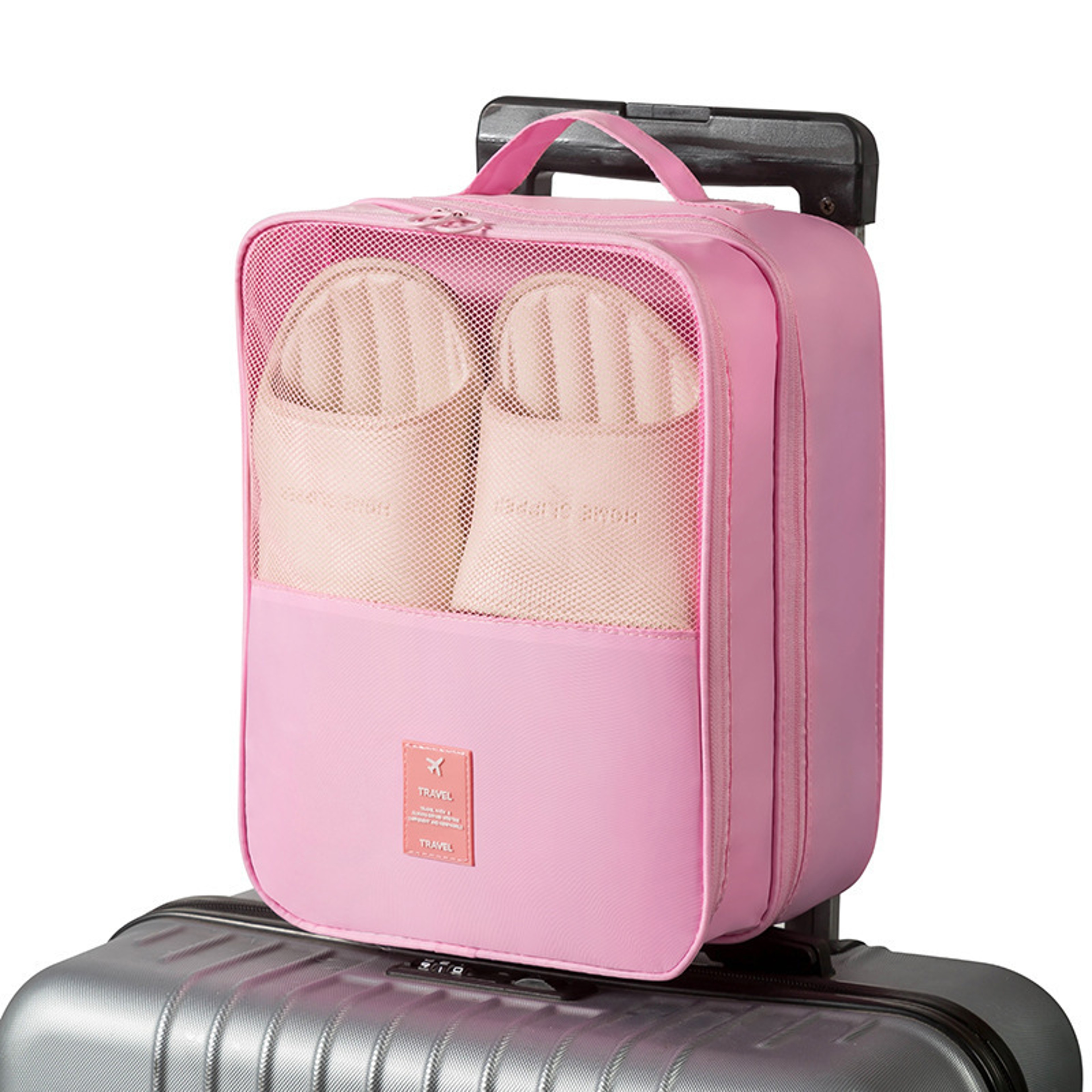 Waterproof Travel Shoe Bag With Luggage Strap And Mesh Window 3