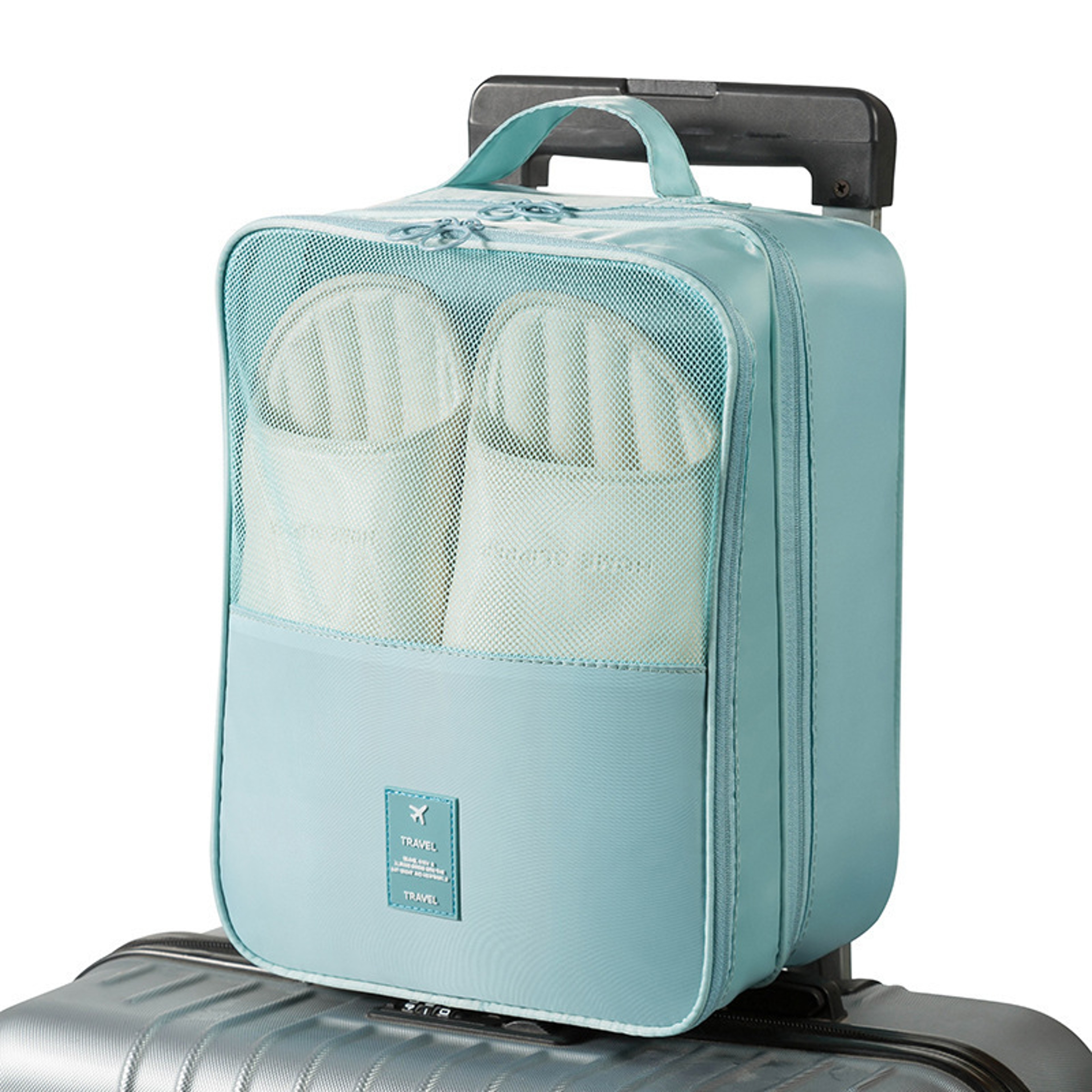 Waterproof Travel Shoe Bag With Luggage Strap And Mesh Window 6